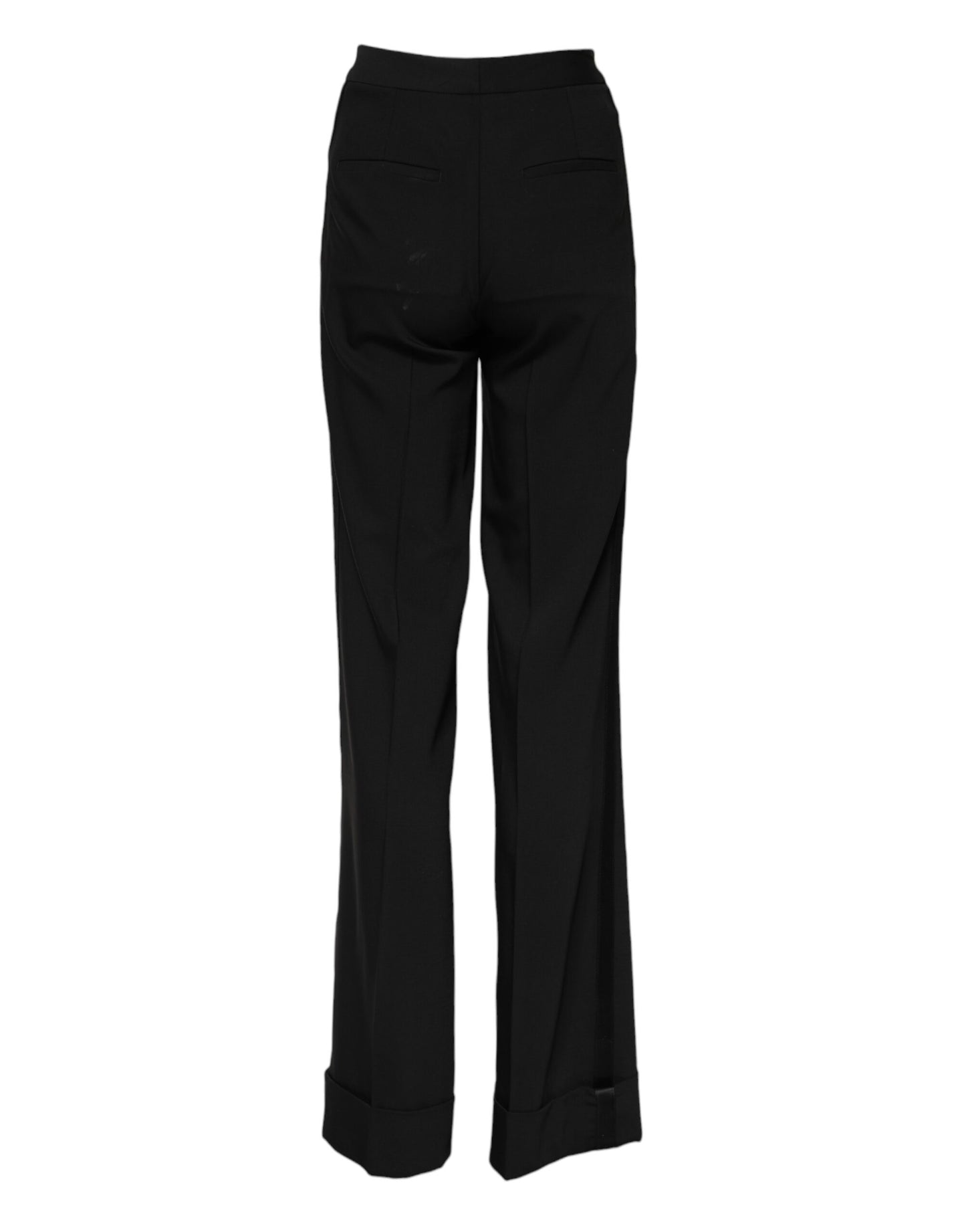 Dolce & Gabbana Black Wool High Waist Flared Pants Dolce & Gabbana