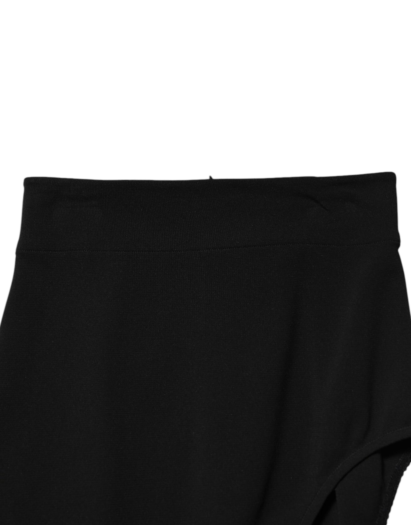 Dolce & Gabbana Black Wool High Waist Single Leg Pants Dolce & Gabbana