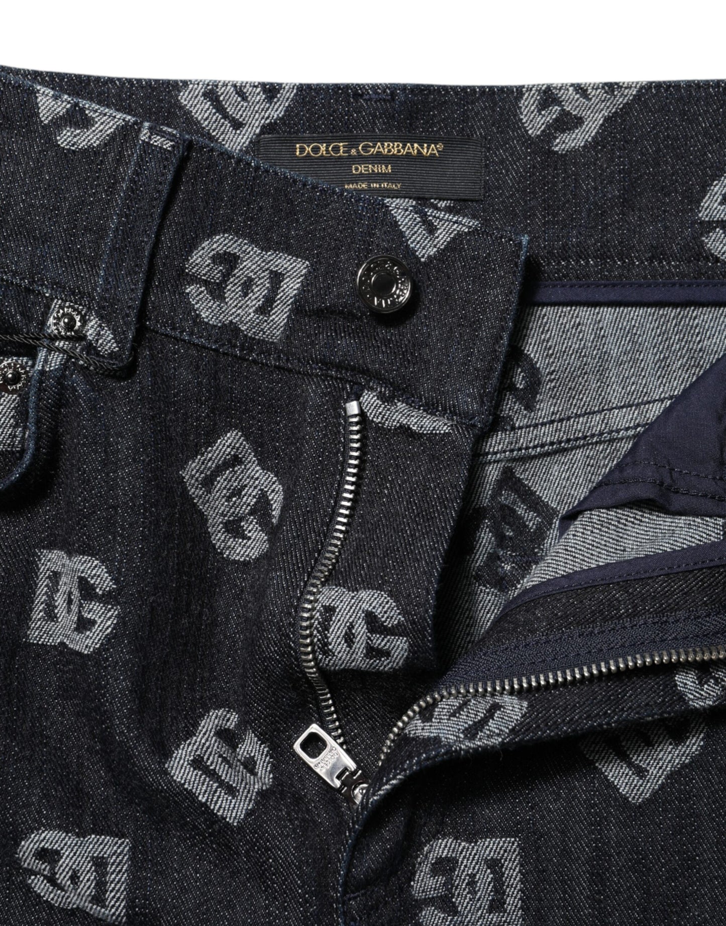 Dolce & Gabbana Black DG Logo High Waist Skinny Denim Jeans Dolce & Gabbana