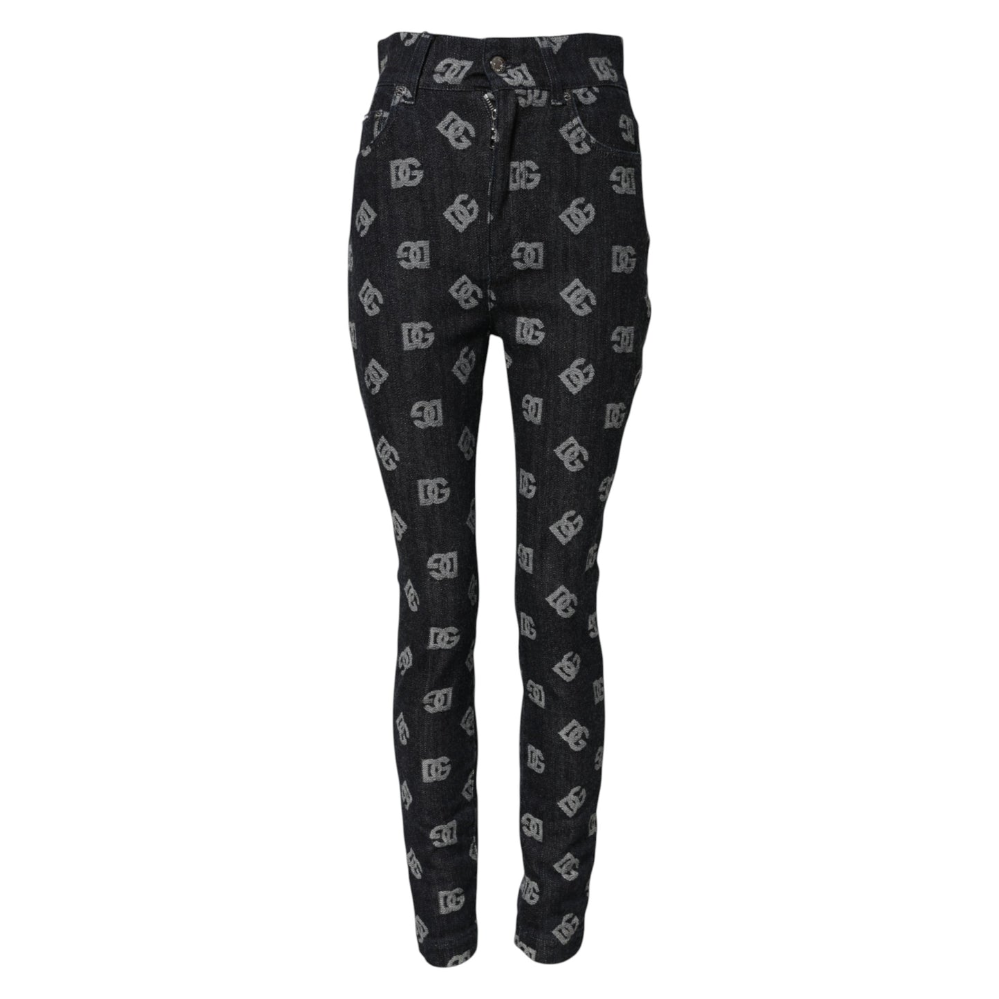 Dolce & Gabbana Black DG Logo High Waist Skinny Denim Jeans Dolce & Gabbana