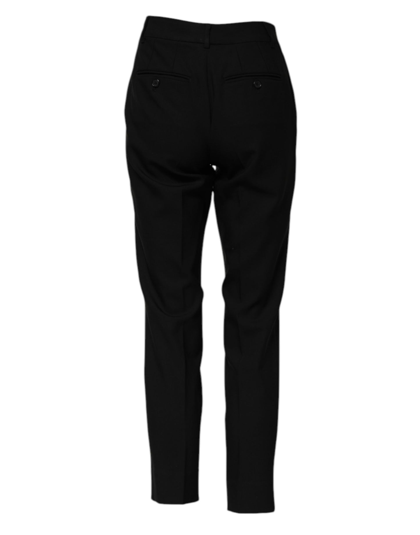 Dolce & Gabbana Black Wool High Waist Tapered Pants Dolce & Gabbana