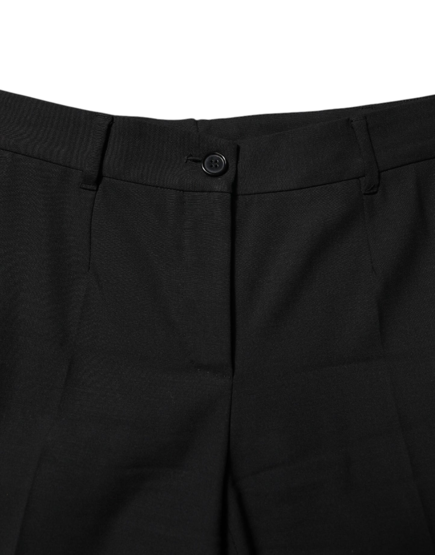 Dolce & Gabbana Black Wool High Waist Tapered Pants Dolce & Gabbana