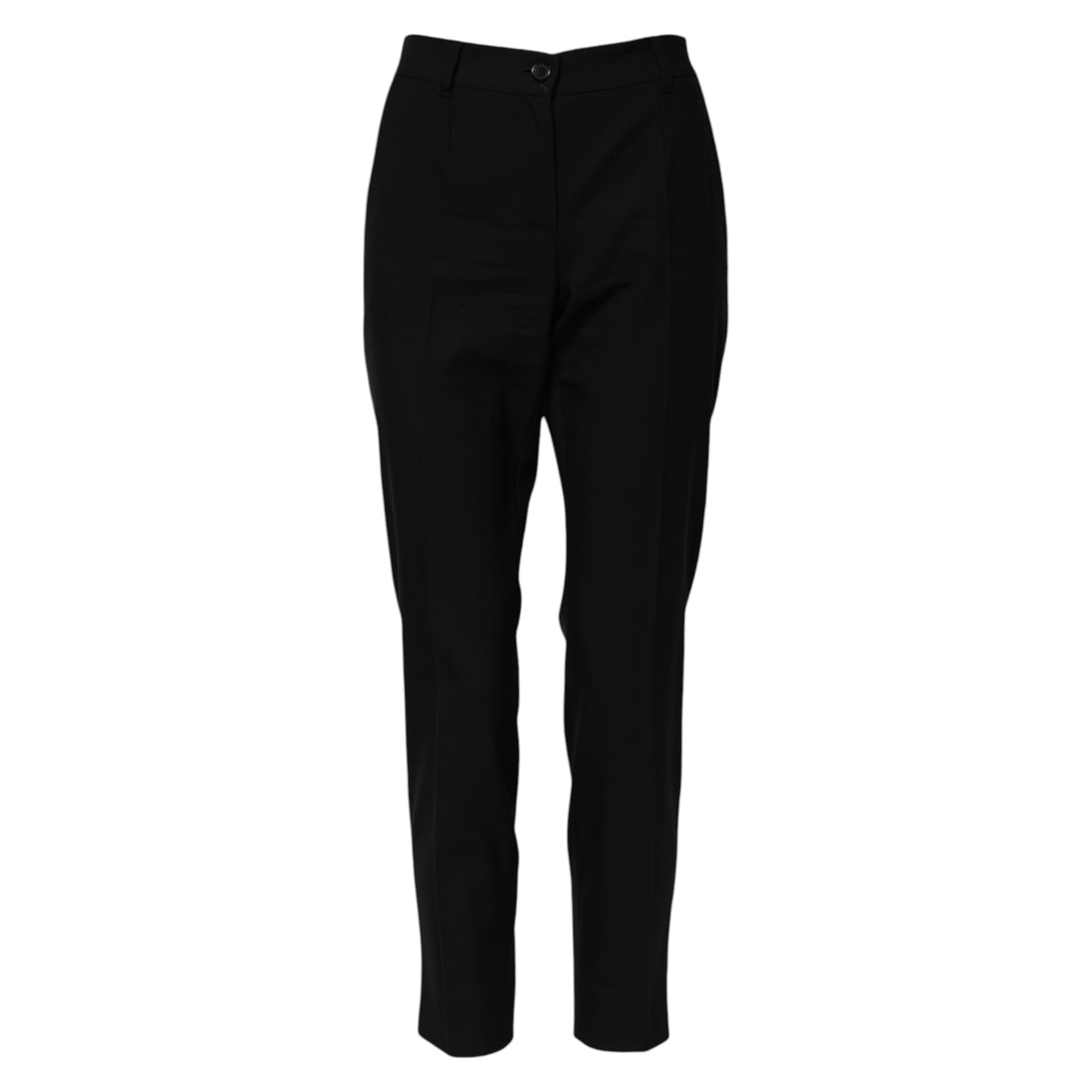Dolce & Gabbana Black Wool High Waist Tapered Pants Dolce & Gabbana