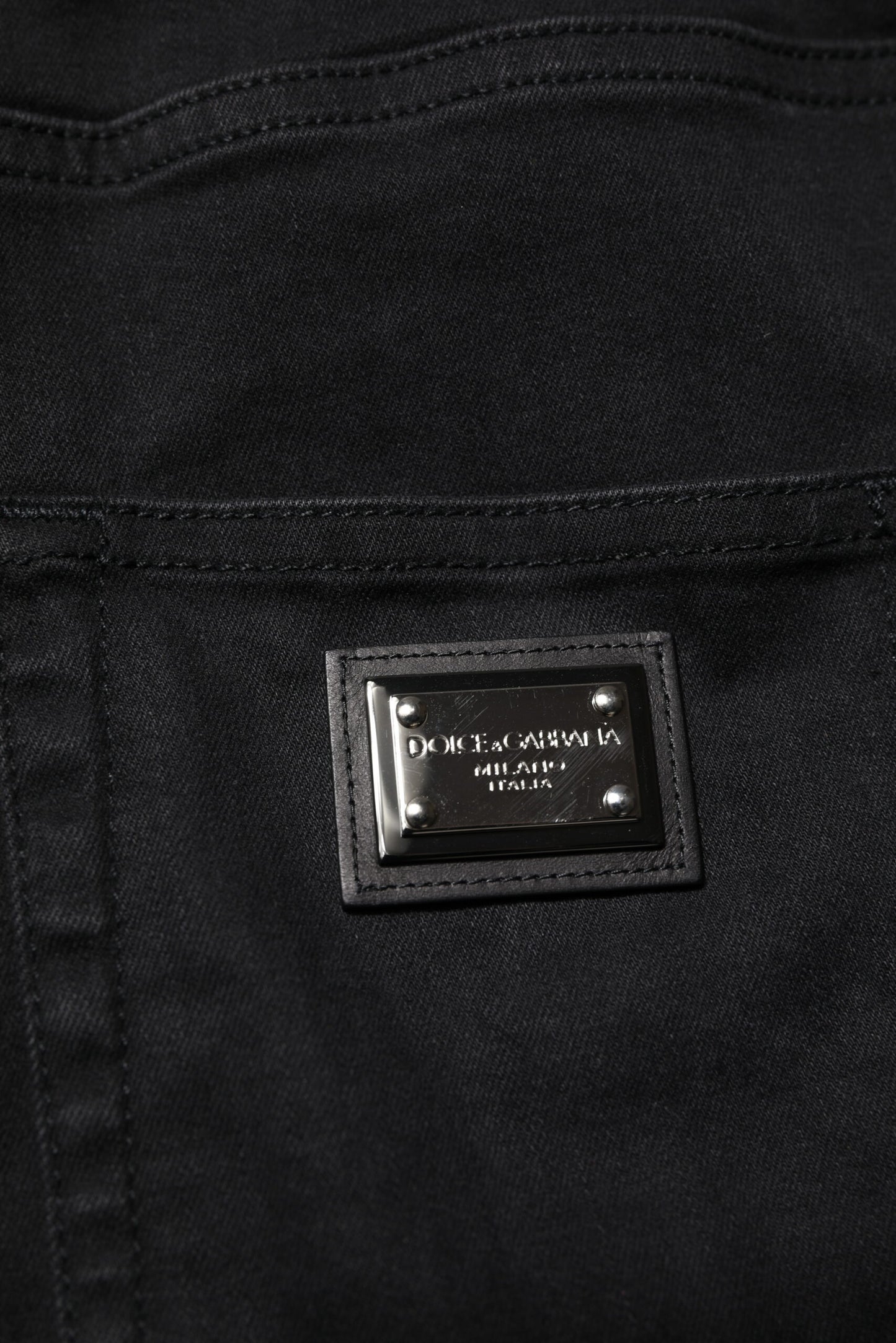 Dolce & Gabbana Black Cotton High Waist Skinny Denim Jeans Dolce & Gabbana