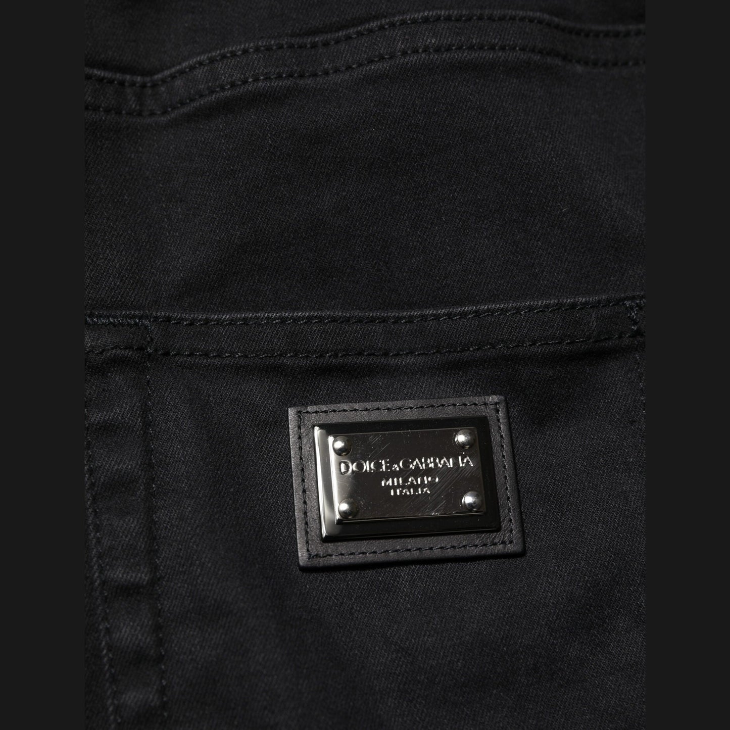Dolce & Gabbana Black Cotton High Waist Skinny Denim Jeans