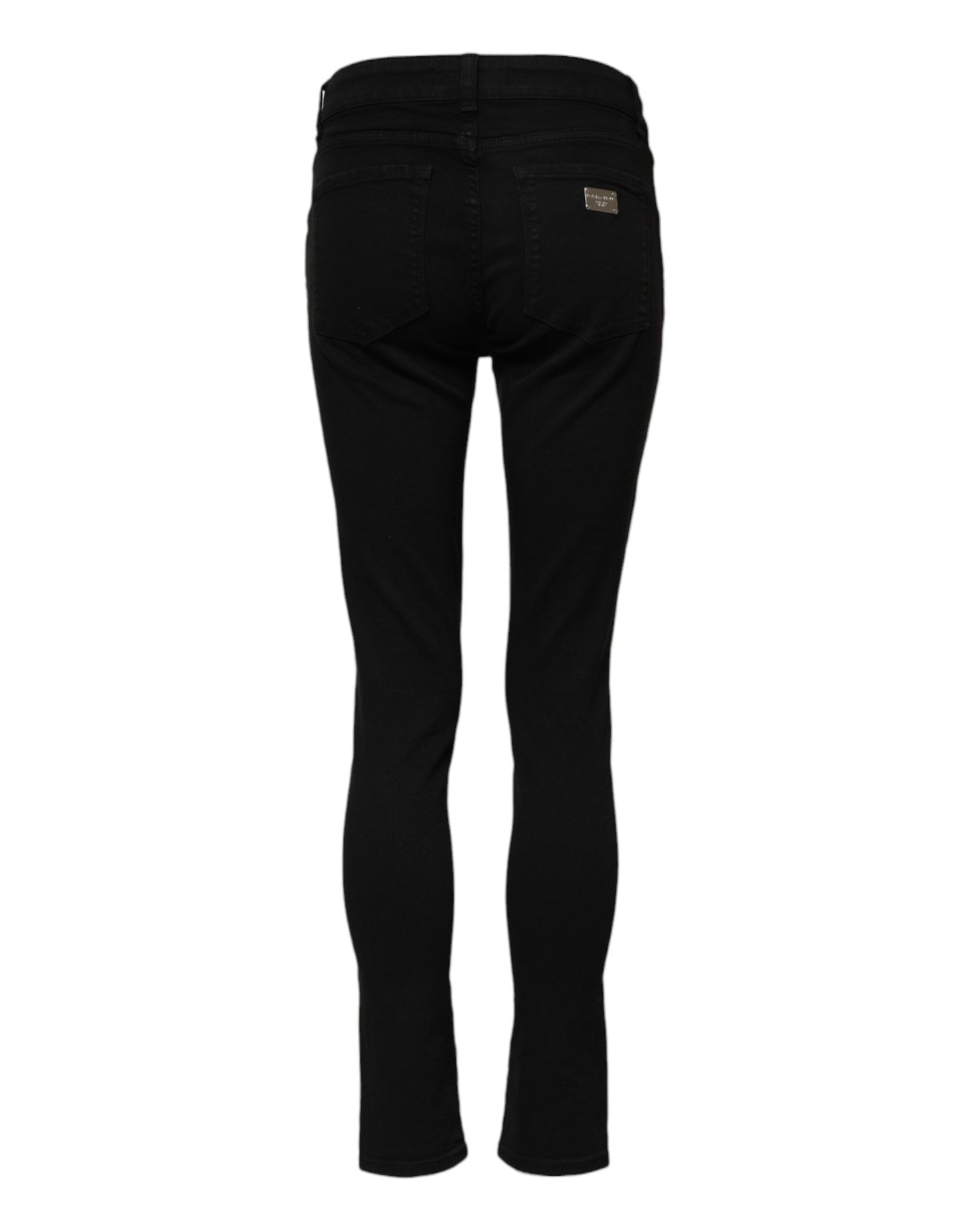 Dolce & Gabbana Black Cotton Skinny Mid Waist Denim Jeans Dolce & Gabbana