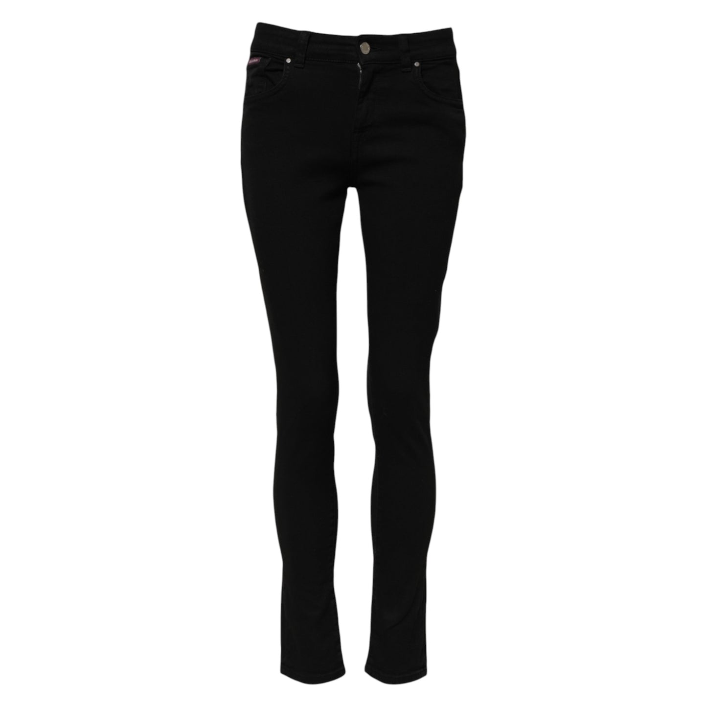 Dolce & Gabbana Black Cotton Skinny Mid Waist Denim Jeans Dolce & Gabbana