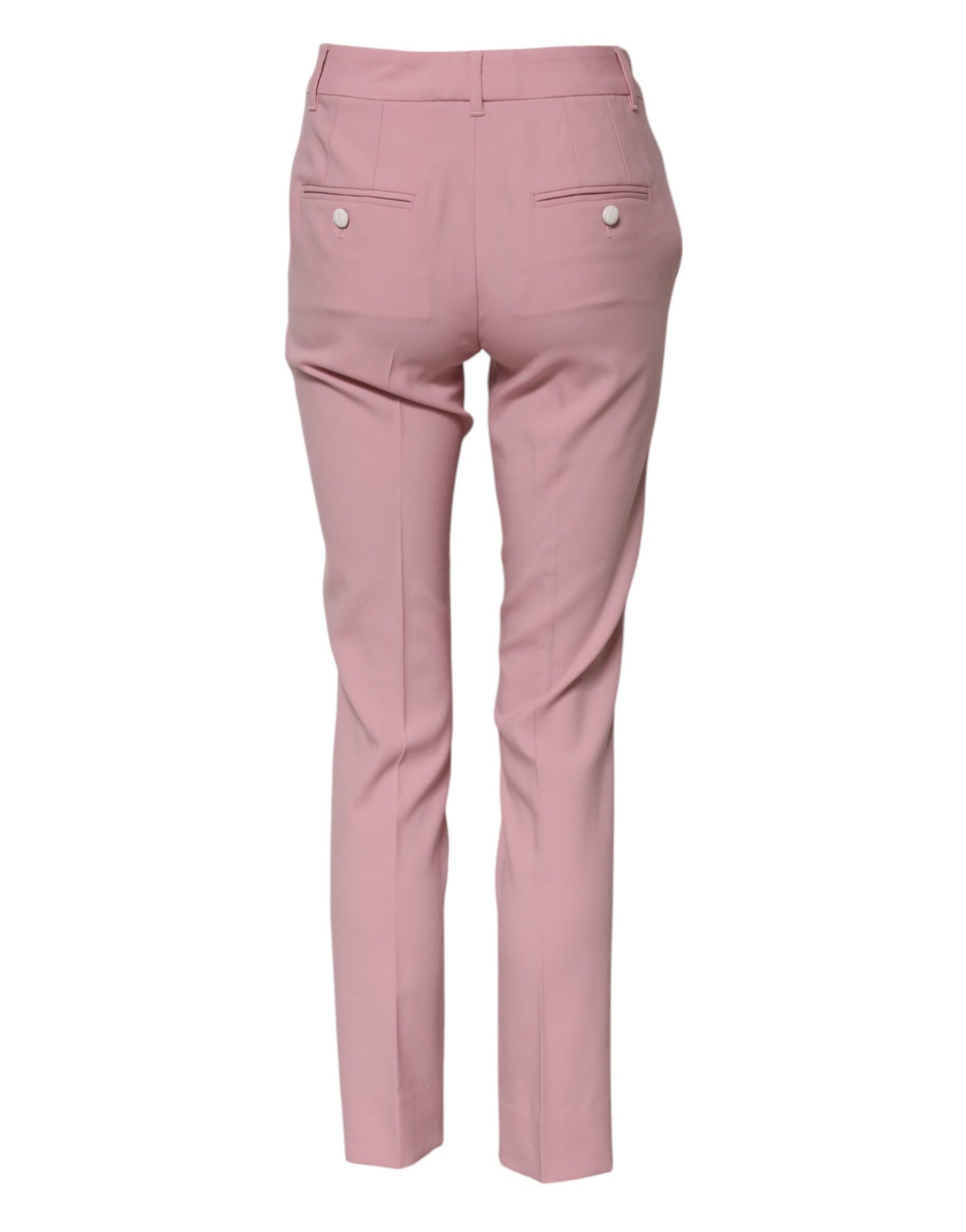 Dolce & Gabbana Pink Wool High Waist Tapered Pants Dolce & Gabbana