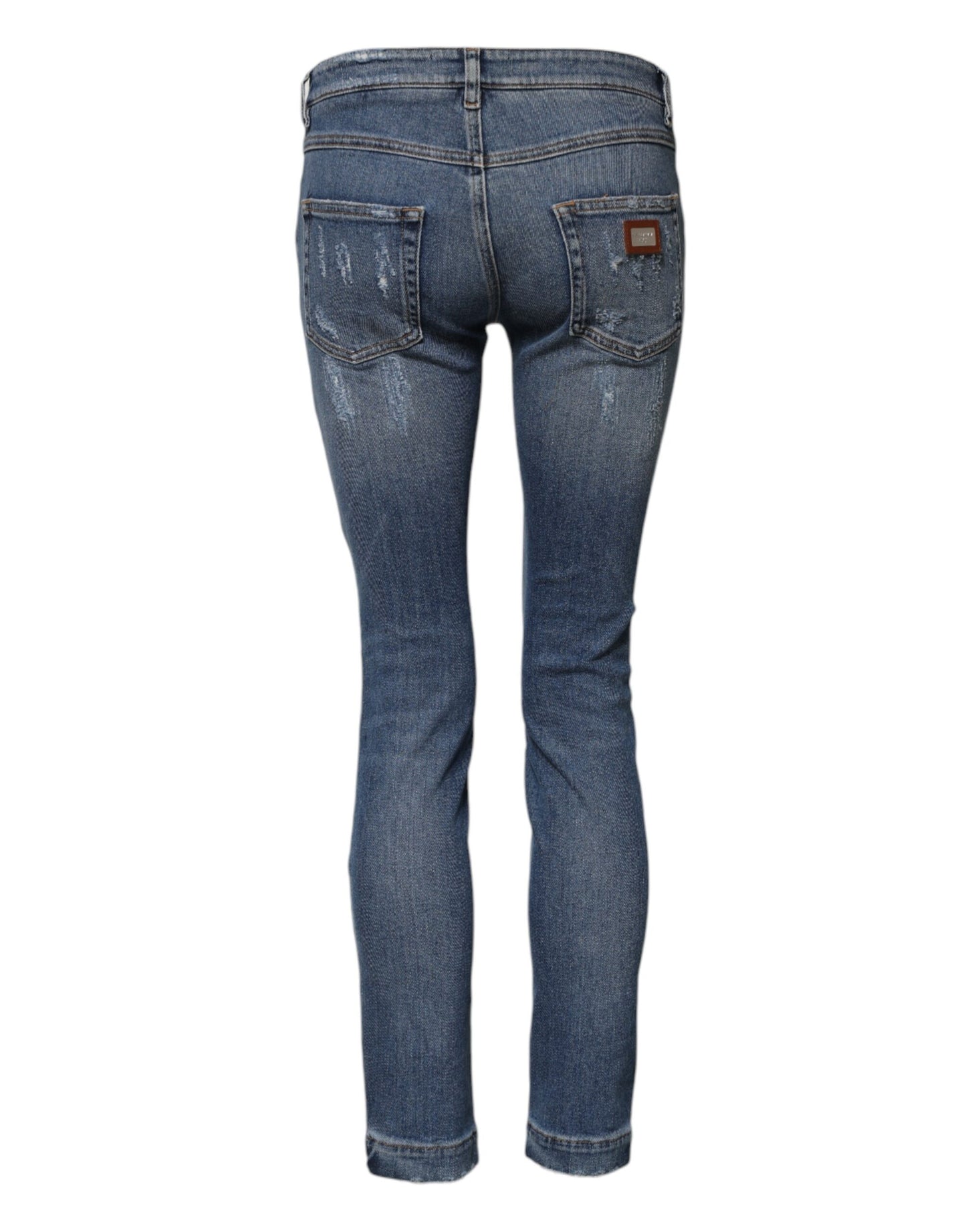 Dolce & Gabbana Blue PRETTY Tattered Skinny Denim Jeans Dolce & Gabbana