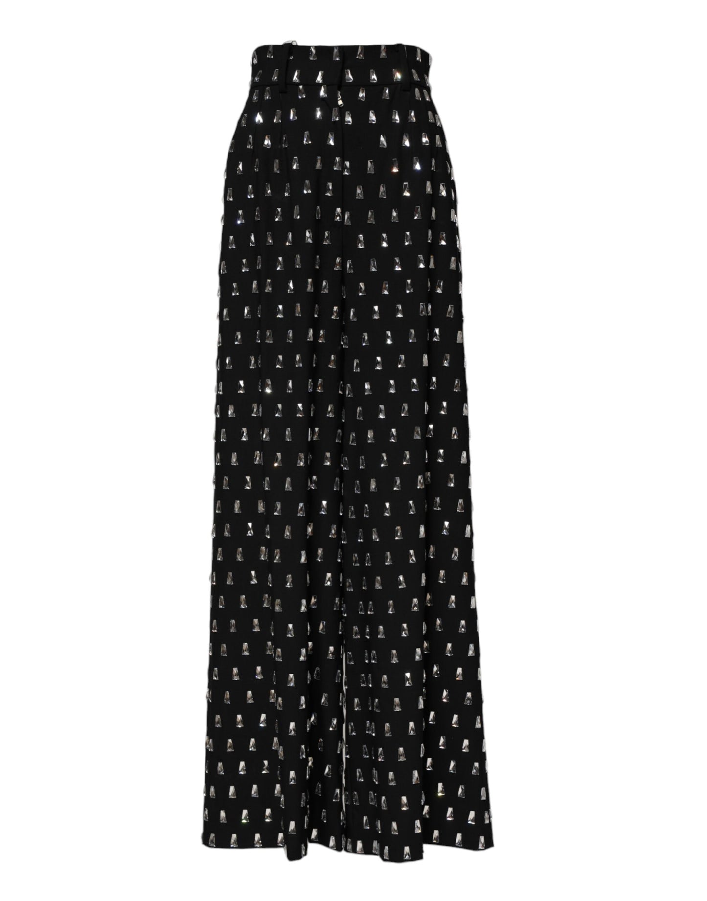 Dolce & Gabbana Black Crystal Embellished Wide Leg Pants Dolce & Gabbana