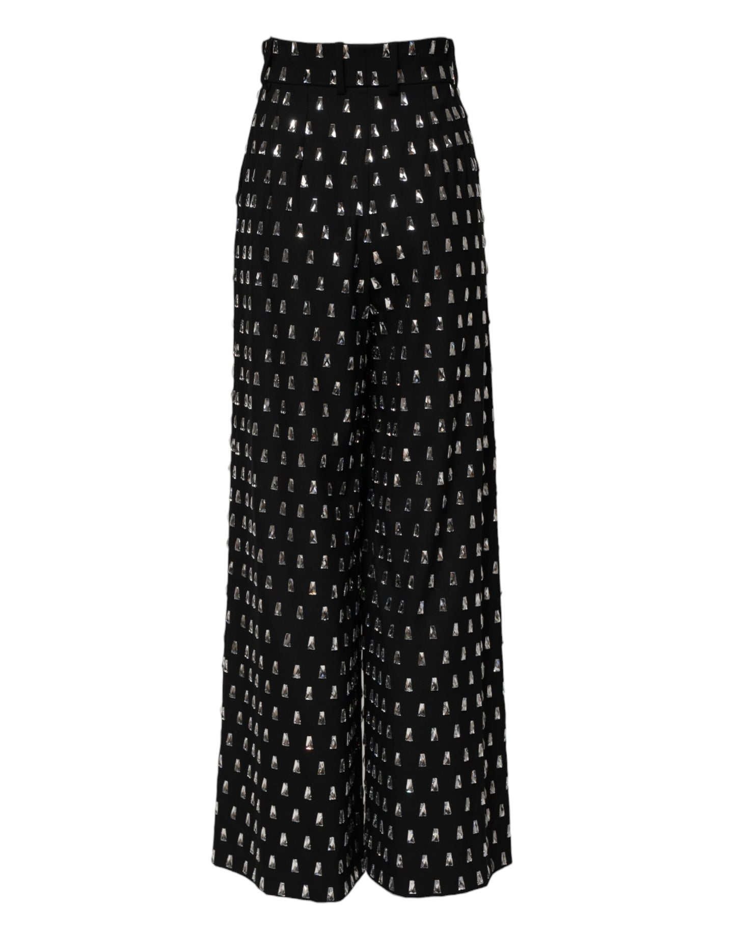 Dolce & Gabbana Black Crystal Embellished Wide Leg Pants Dolce & Gabbana