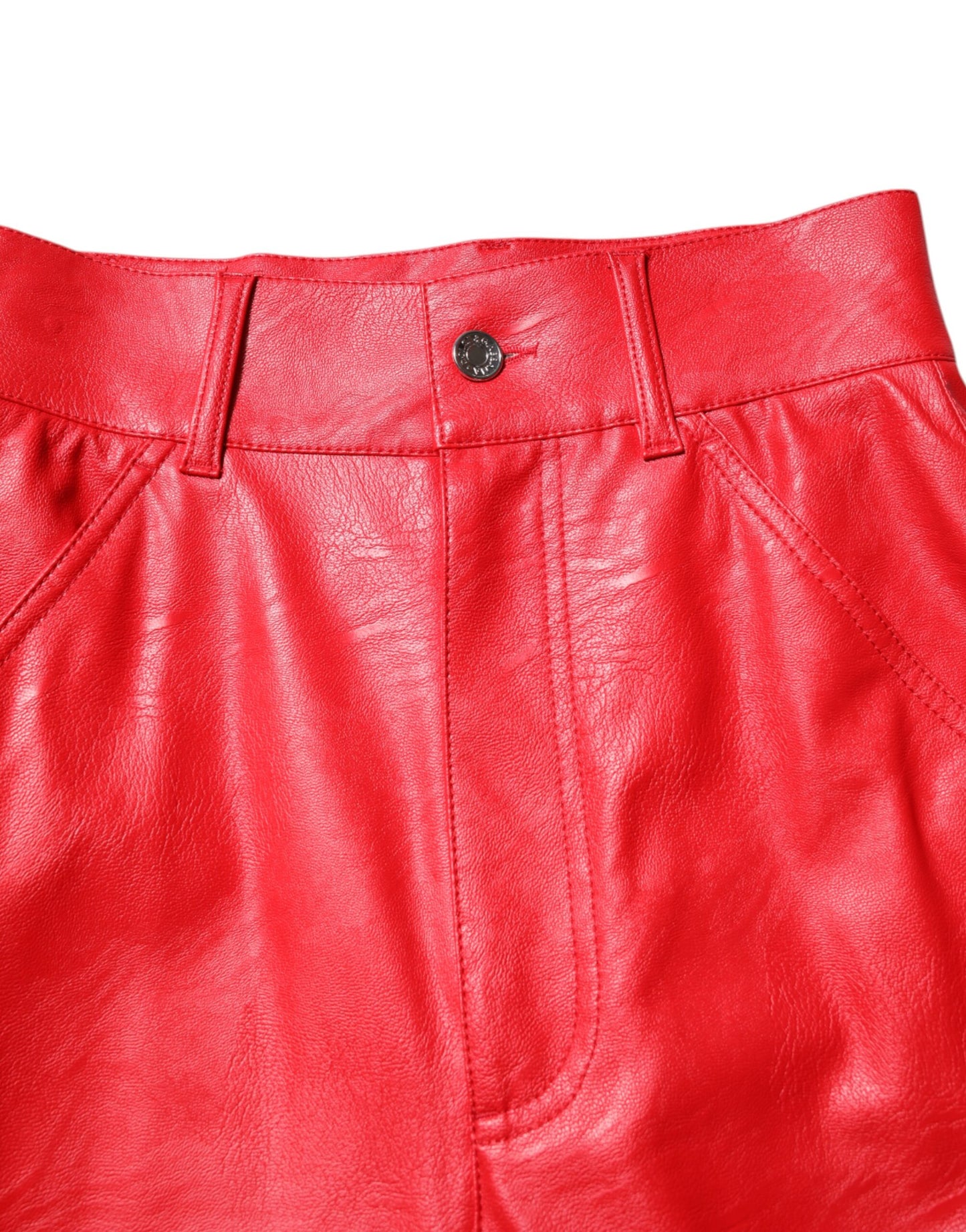 Dolce & Gabbana Red Viscose High Waist Tapered Trouser Pants Dolce & Gabbana