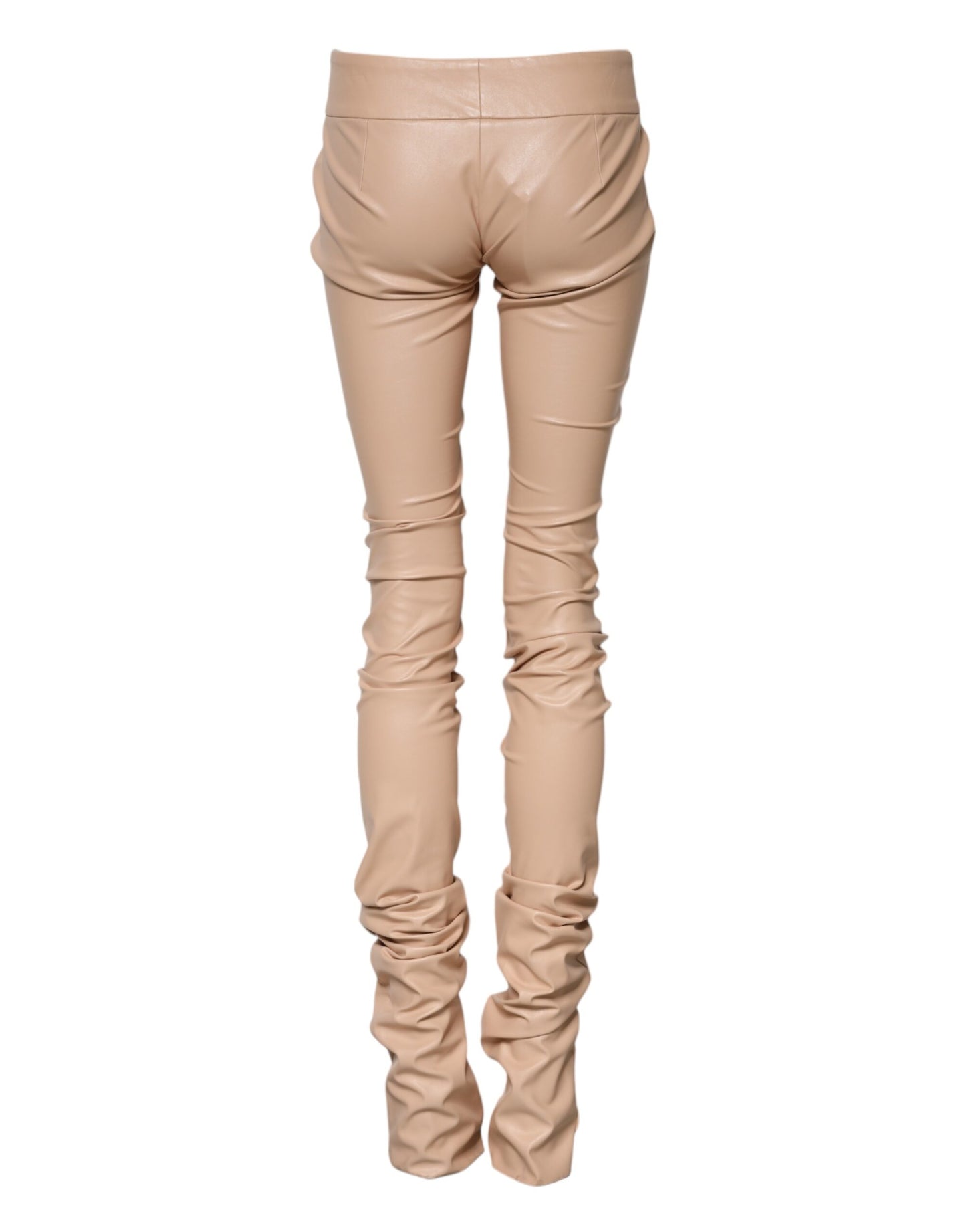 Dolce & Gabbana Beige Lace Details Mid Waist Skinny Pants Dolce & Gabbana