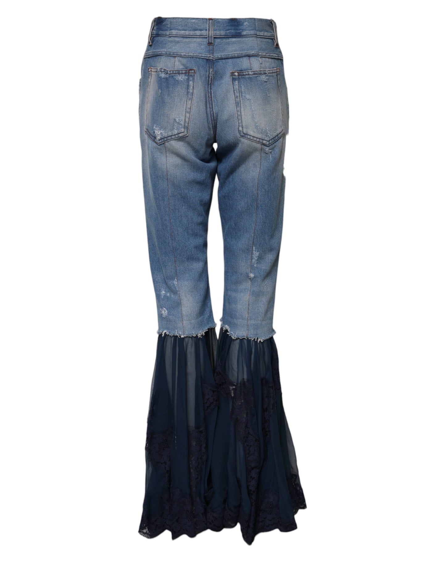 Dolce & Gabbana Blue Cotton High Waist Flared Denim Jeans Dolce & Gabbana