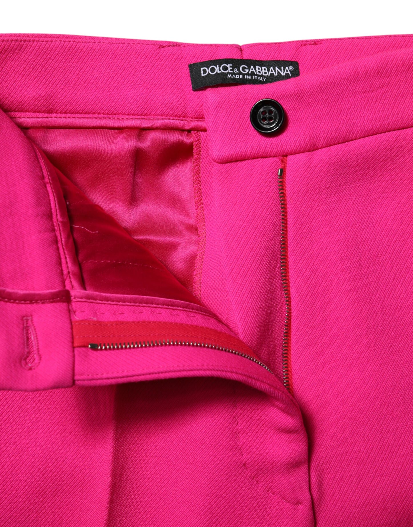 Dolce & Gabbana Fuchsia Pink HighWaist Tapered Trouser Pants Dolce & Gabbana
