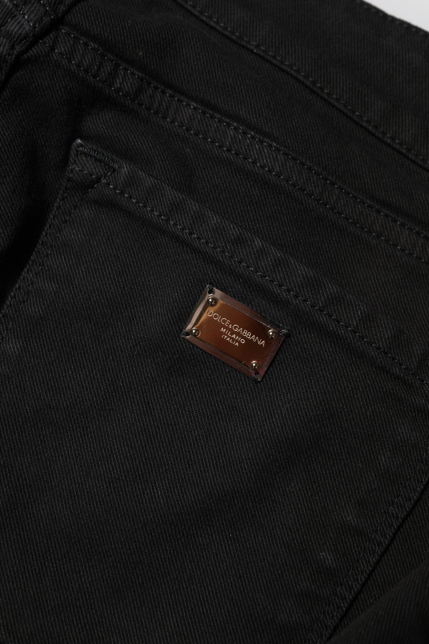 Dolce & Gabbana Black Cotton Skinny Mid Waist Denim Jeans Dolce & Gabbana
