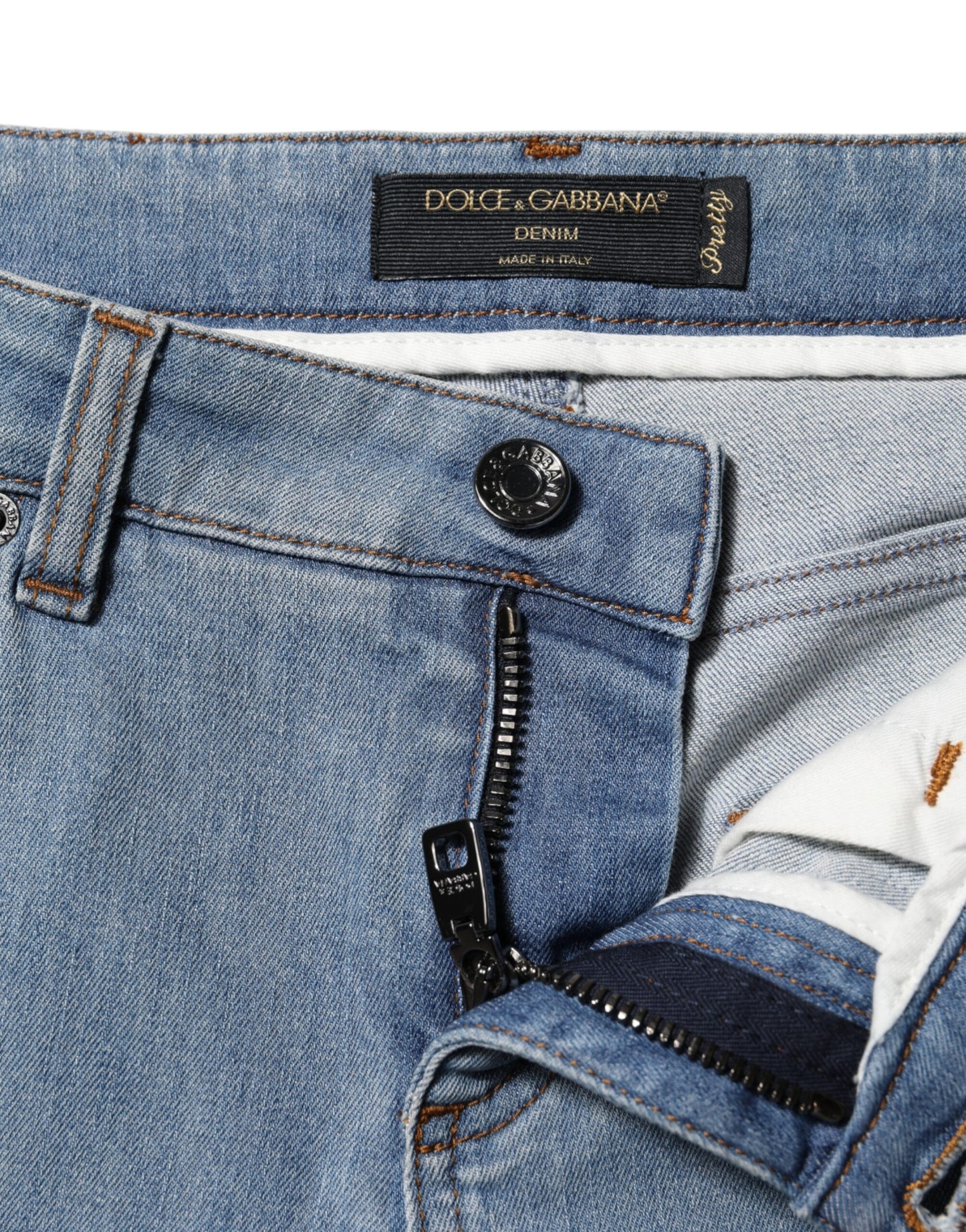 Dolce & Gabbana Blue Cotton PRETTY MidWaist Skinny Denim Jeans Dolce & Gabbana