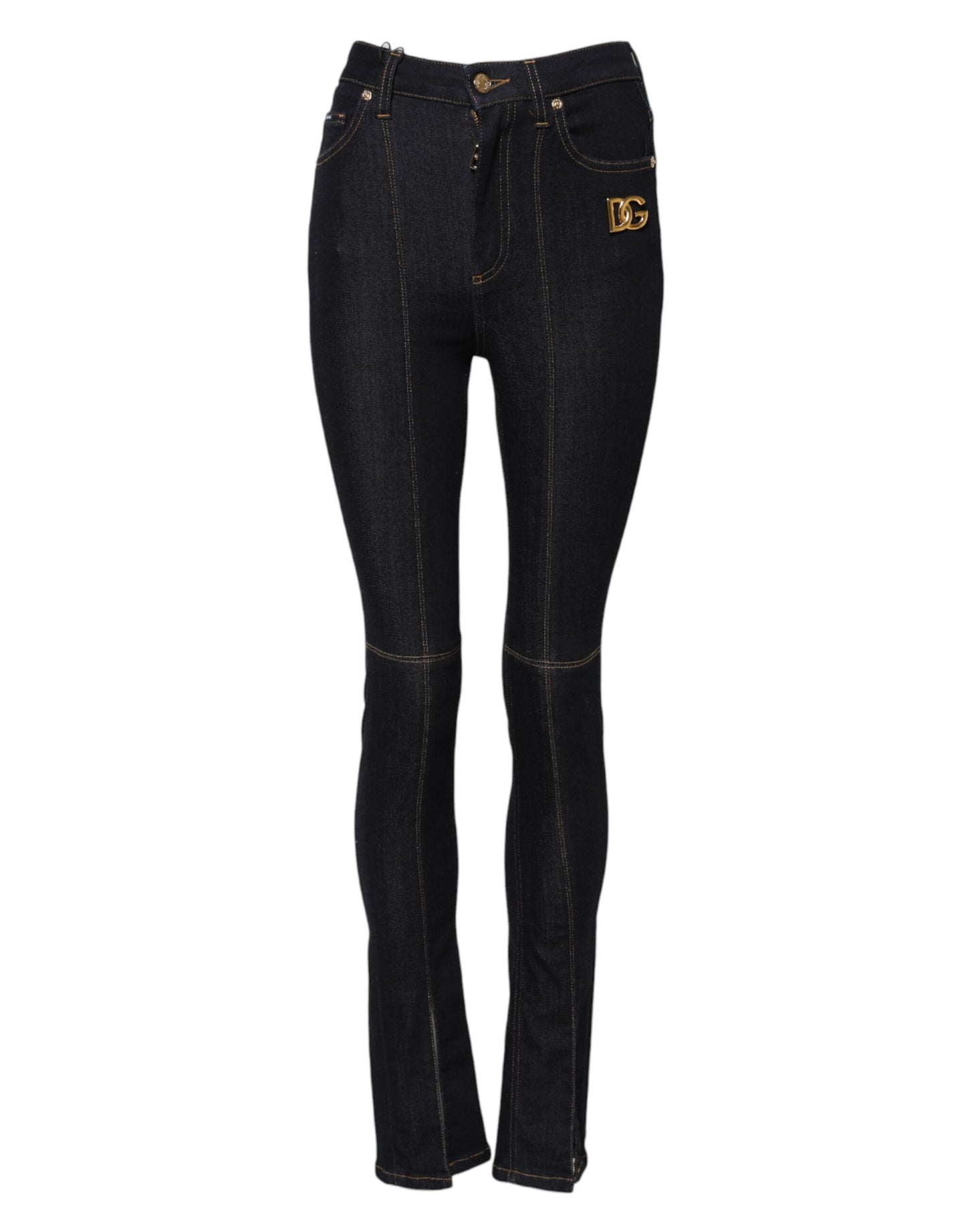 Dolce & Gabbana Blue Cotton High Waist Skinny Denim Jeans Dolce & Gabbana