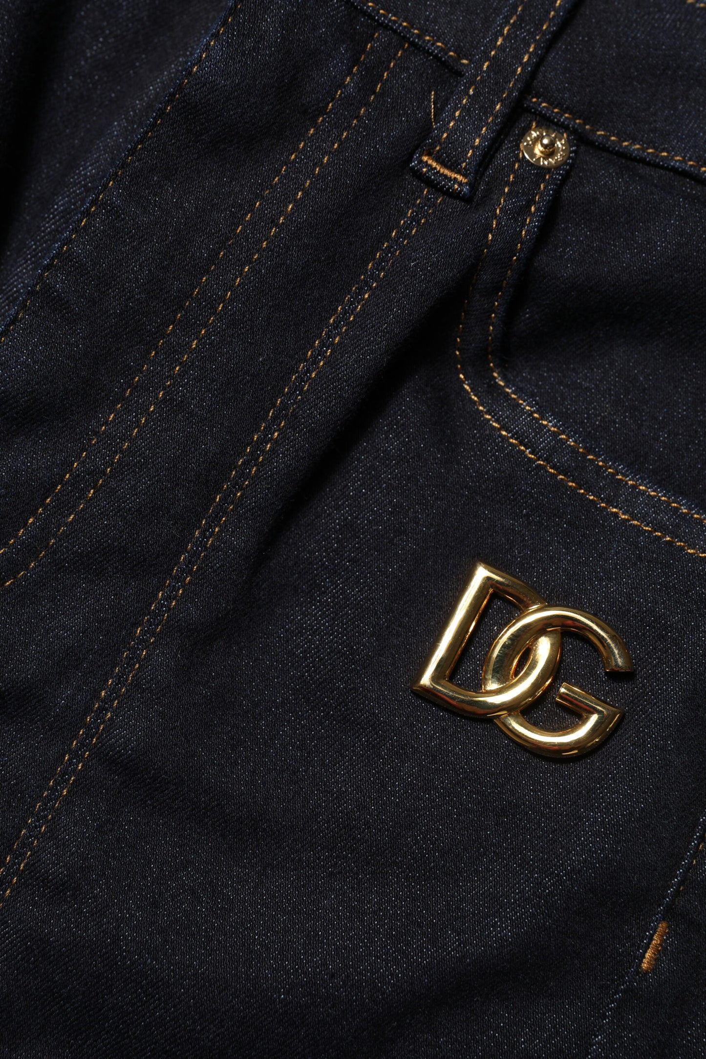 Dolce & Gabbana Blue Cotton High Waist Skinny Denim Jeans Dolce & Gabbana