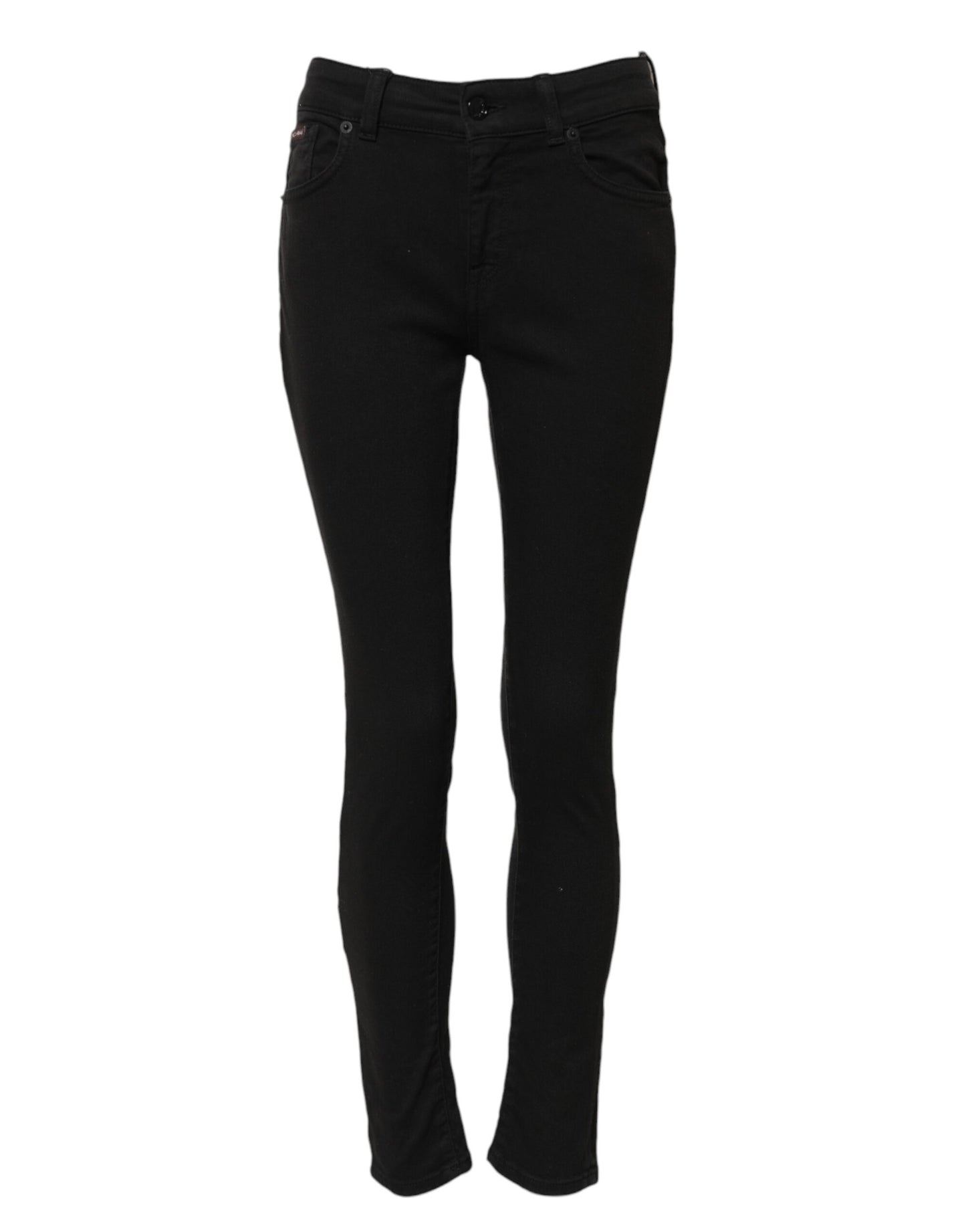 Dolce & Gabbana Black Cotton Skinny Mid Waist Denim Jeans Dolce & Gabbana