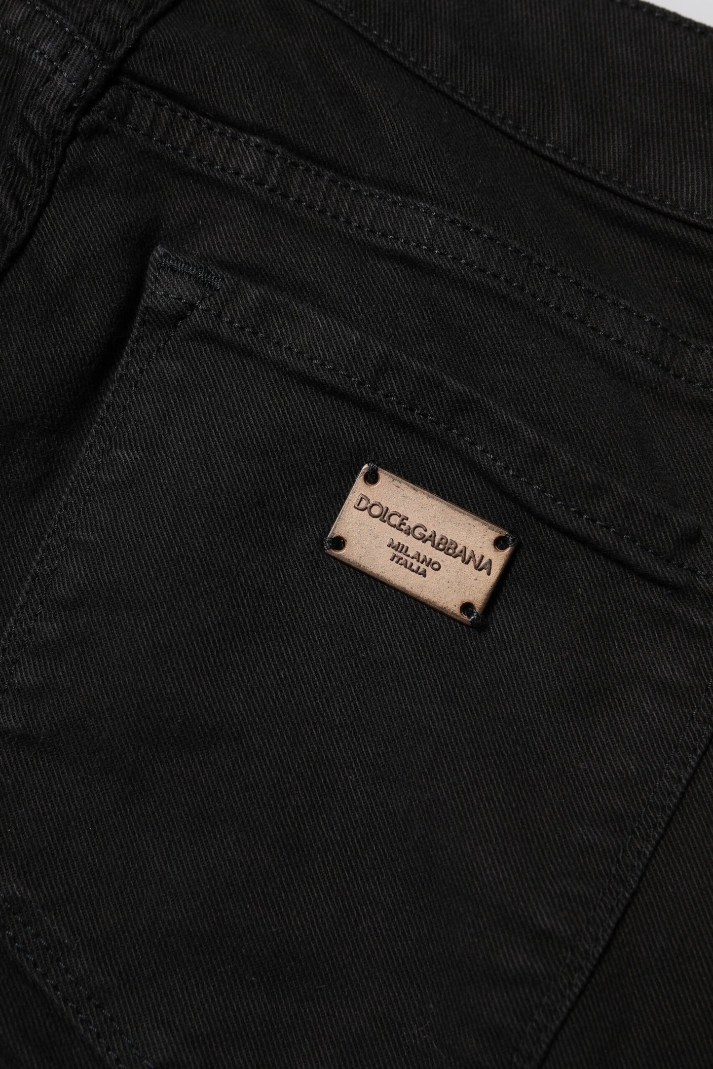 Dolce & Gabbana Black Cotton Skinny Mid Waist Denim Jeans Dolce & Gabbana