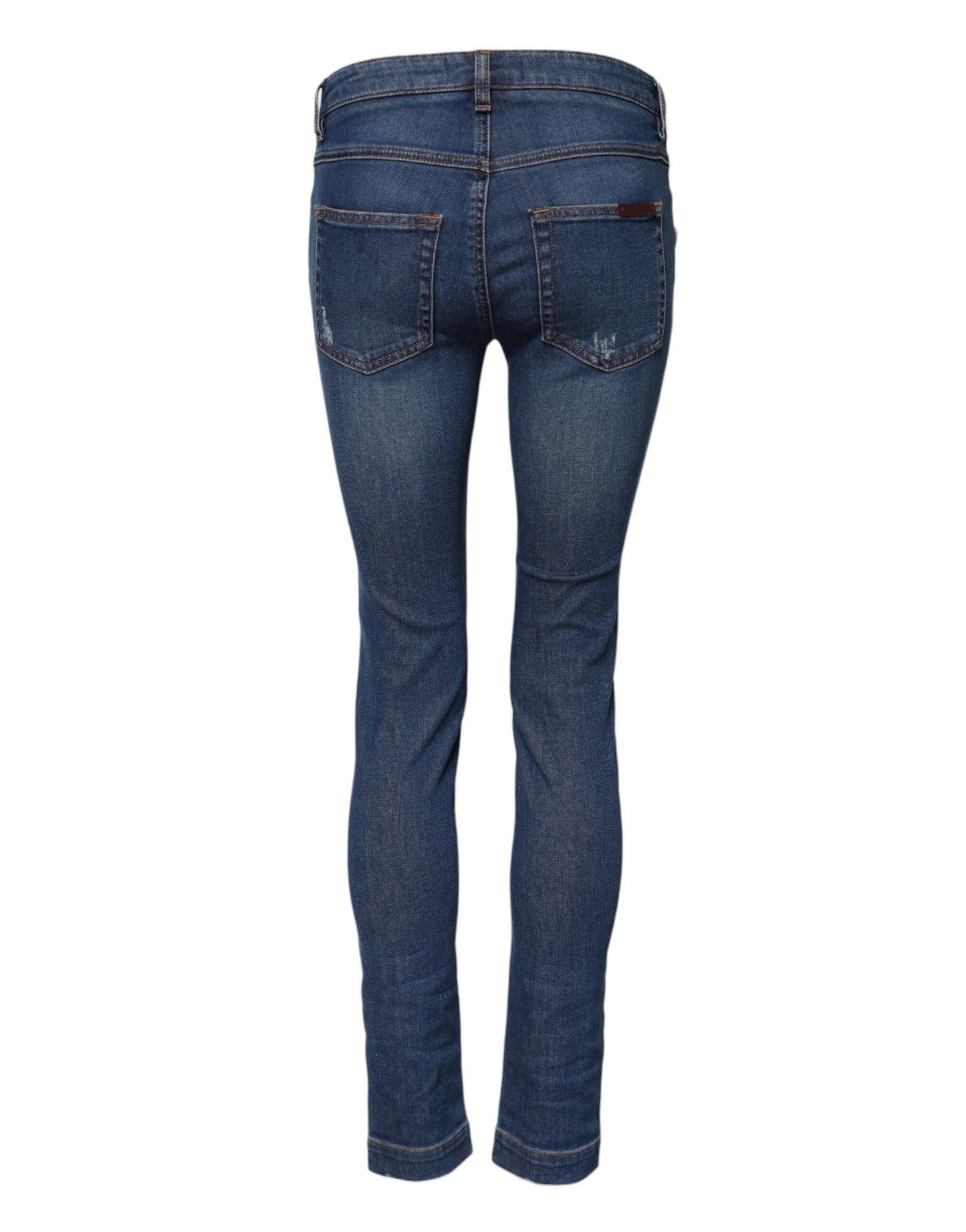Dolce & Gabbana Blue Cotton Low Waist Skinny Denim Jeans Dolce & Gabbana