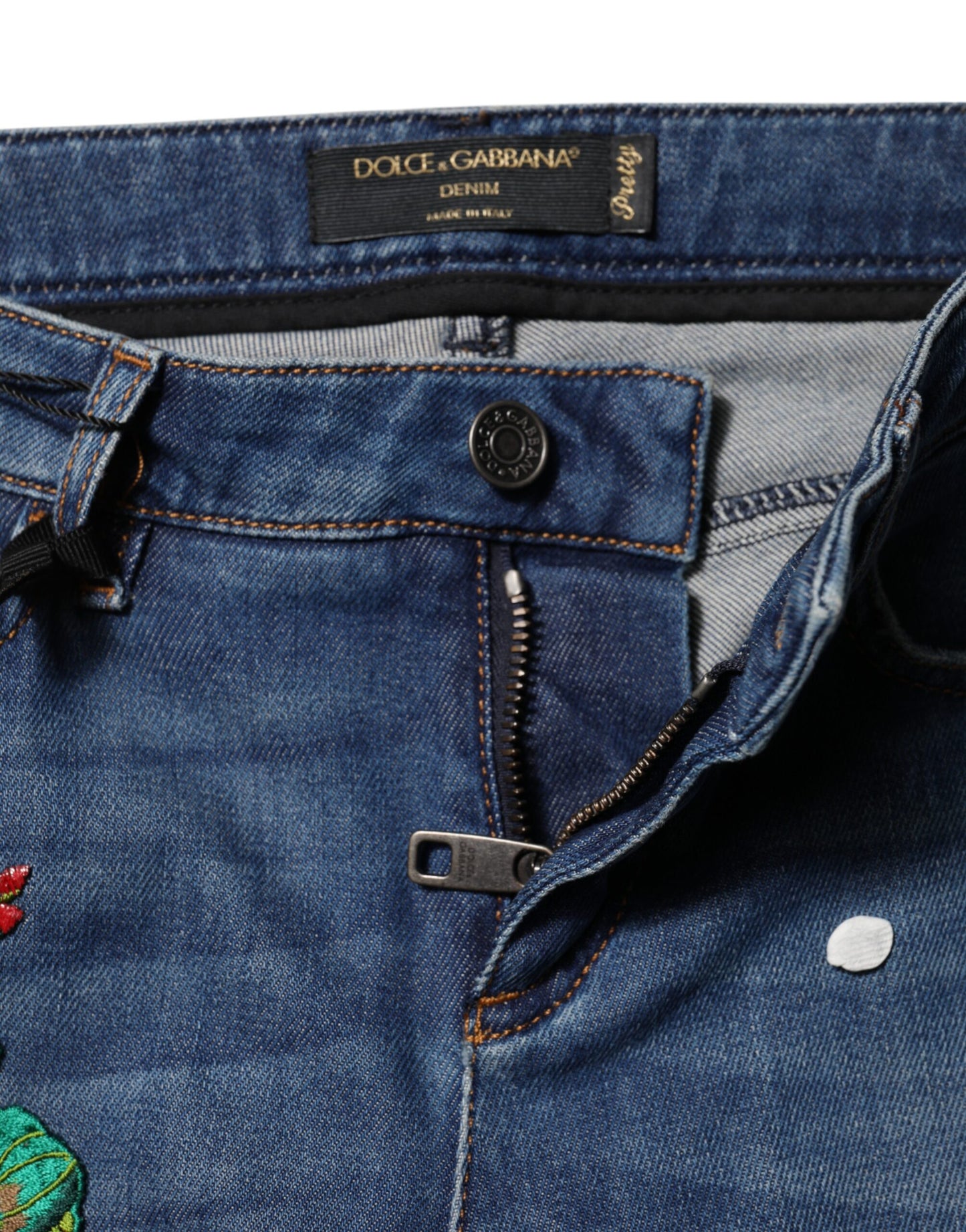 Dolce & Gabbana Blue Cotton Low Waist Skinny Denim Jeans Dolce & Gabbana