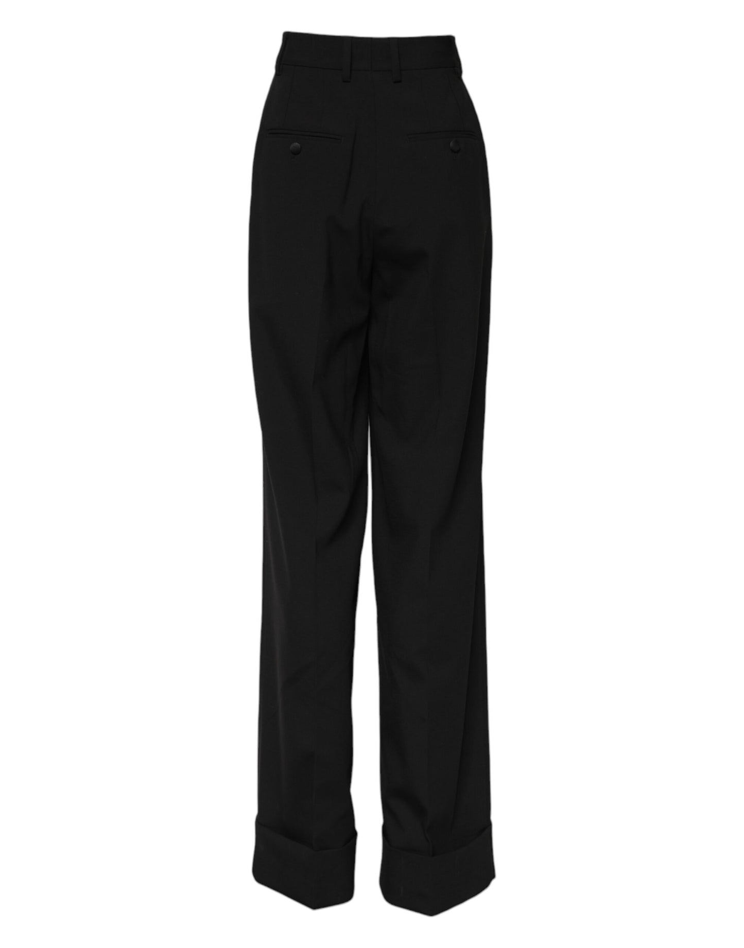 Dolce & Gabbana Black Wool High Waist Formal Pants Dolce & Gabbana