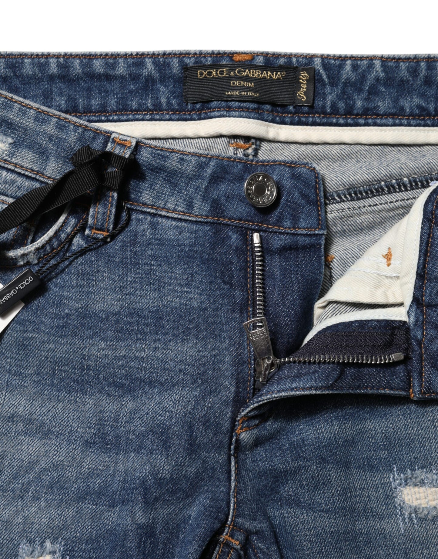 Dolce & Gabbana Blue Play Card Embroidery Skinny Denim Jeans Dolce & Gabbana