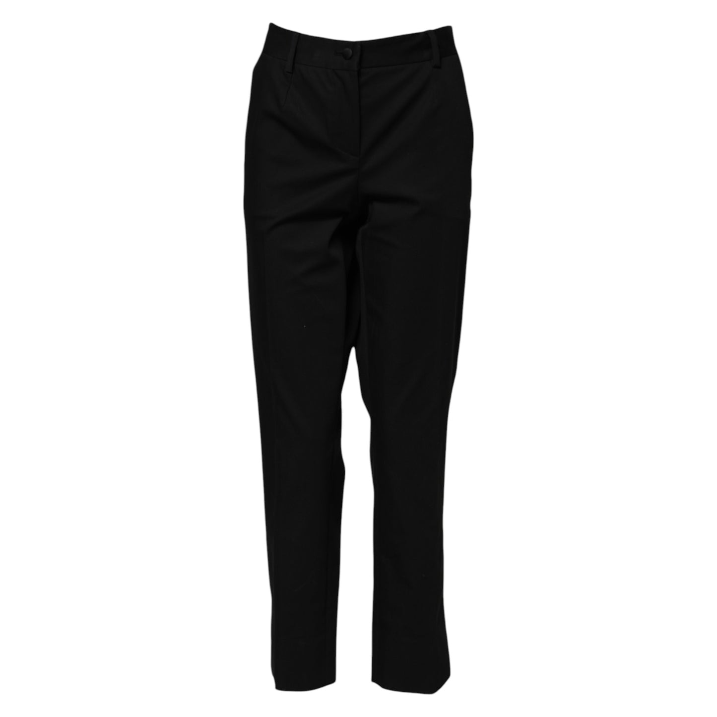 Dolce & Gabbana Black Cotton High Waist Formal Pants Dolce & Gabbana