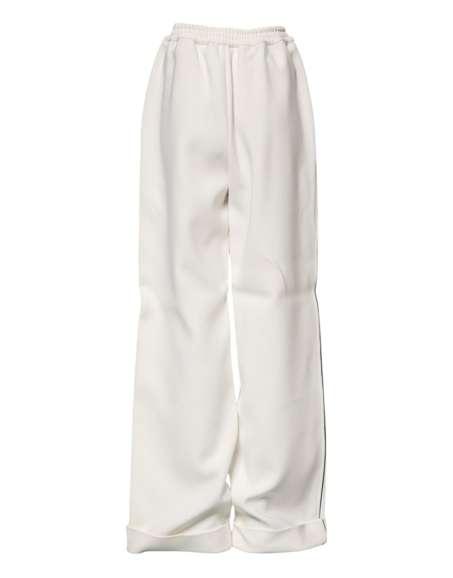 Dolce & Gabbana White Viscose Wide Leg Pull On Pants Dolce & Gabbana