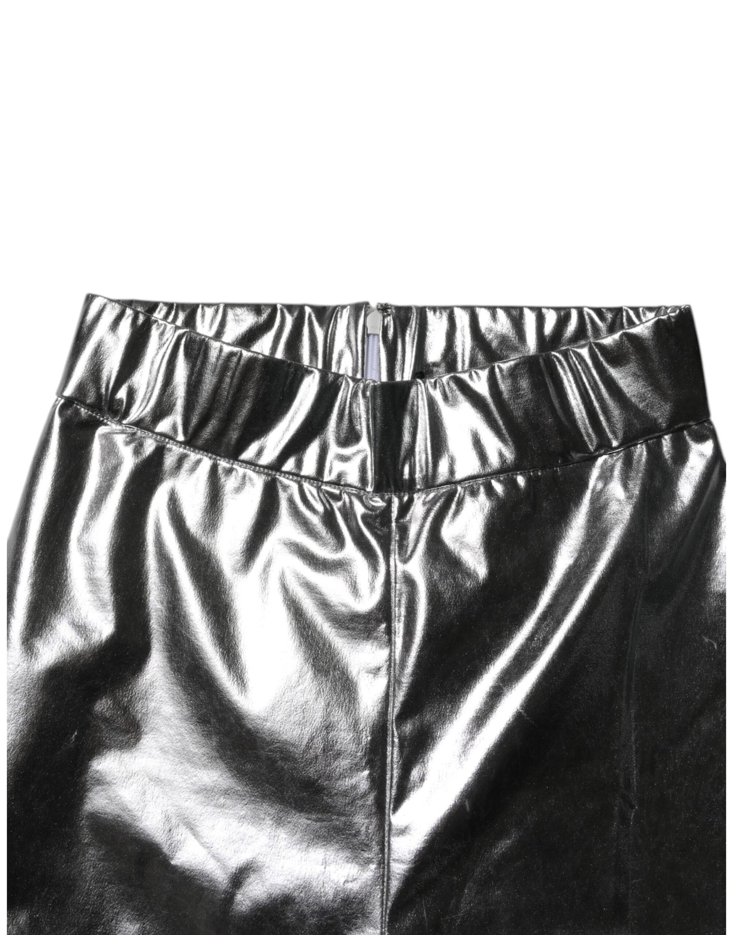 Dolce & Gabbana Metallic Silver Polyester Slim Fit Leggings Pants Dolce & Gabbana