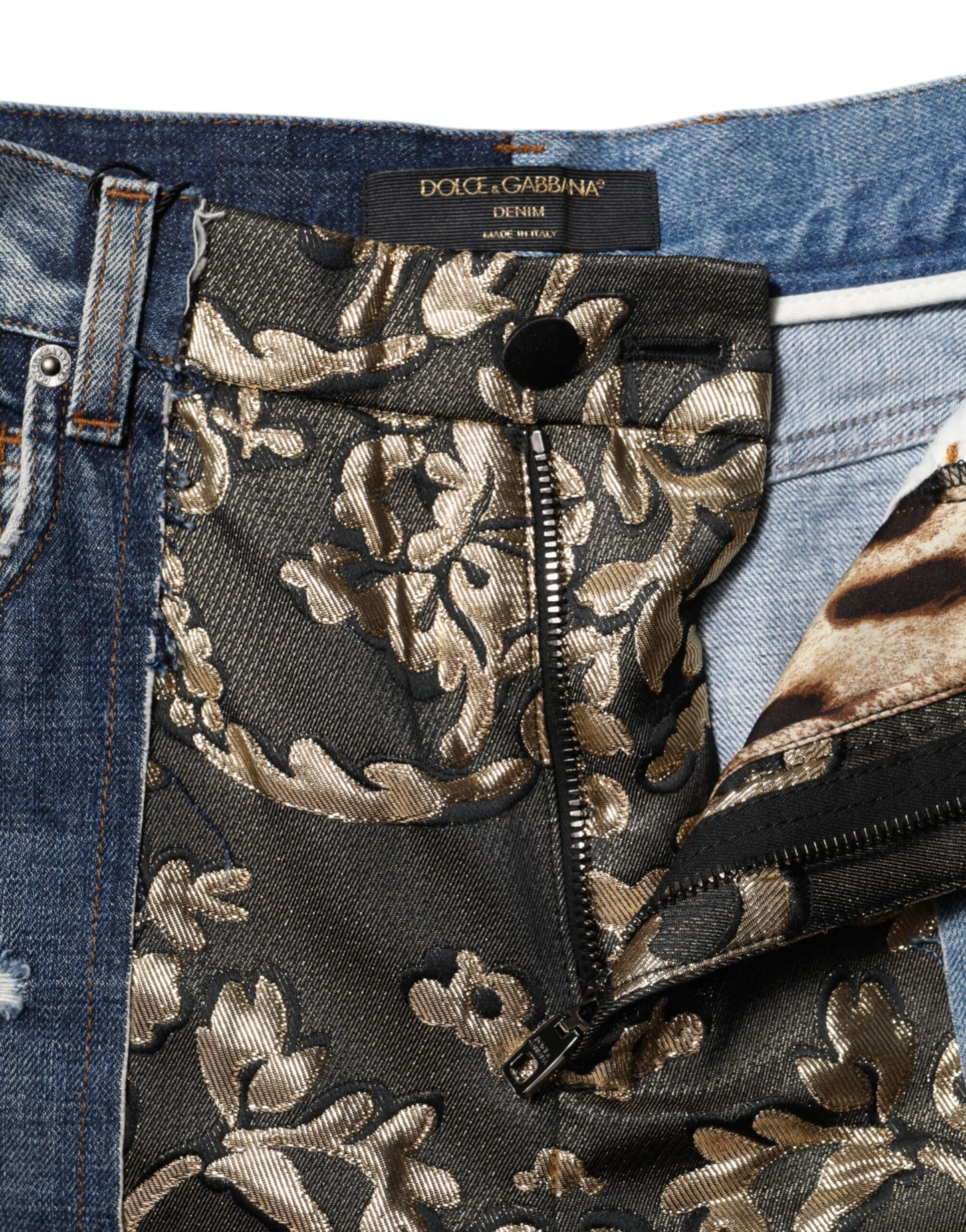 Dolce & Gabbana Multicolor Patchwork Tapered Denim Jeans Dolce & Gabbana