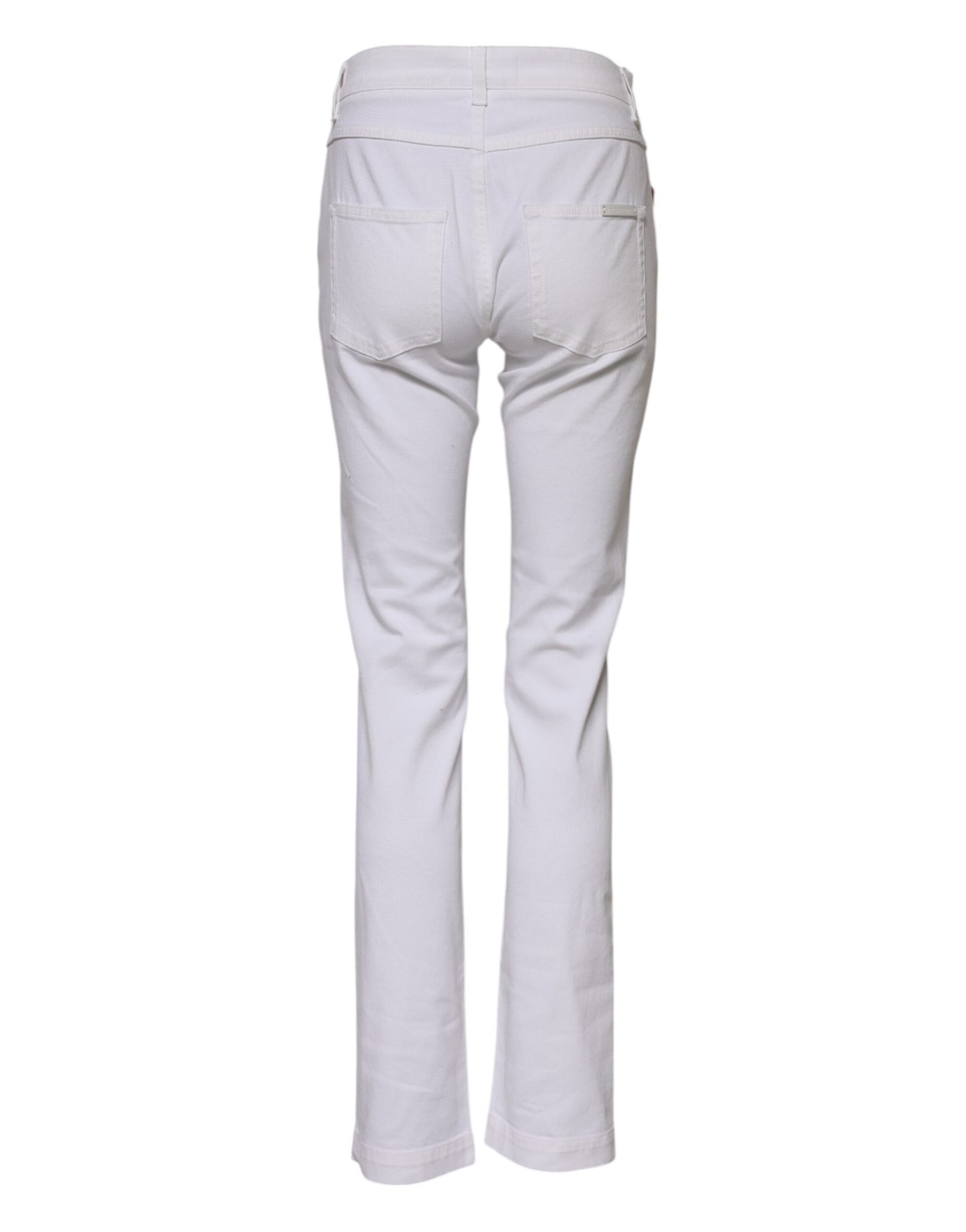 Dolce & Gabbana White Floral Embroidery GIRLY Denim Jeans Dolce & Gabbana