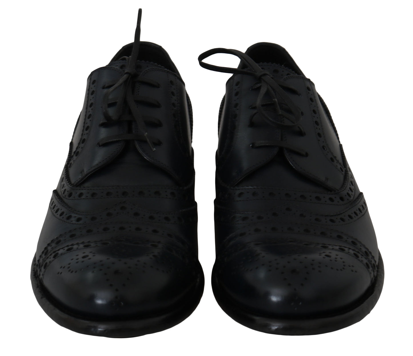 Dolce & Gabbana Dark Blue Leather Wingtip Oxford Dress Shoes Dolce & Gabbana