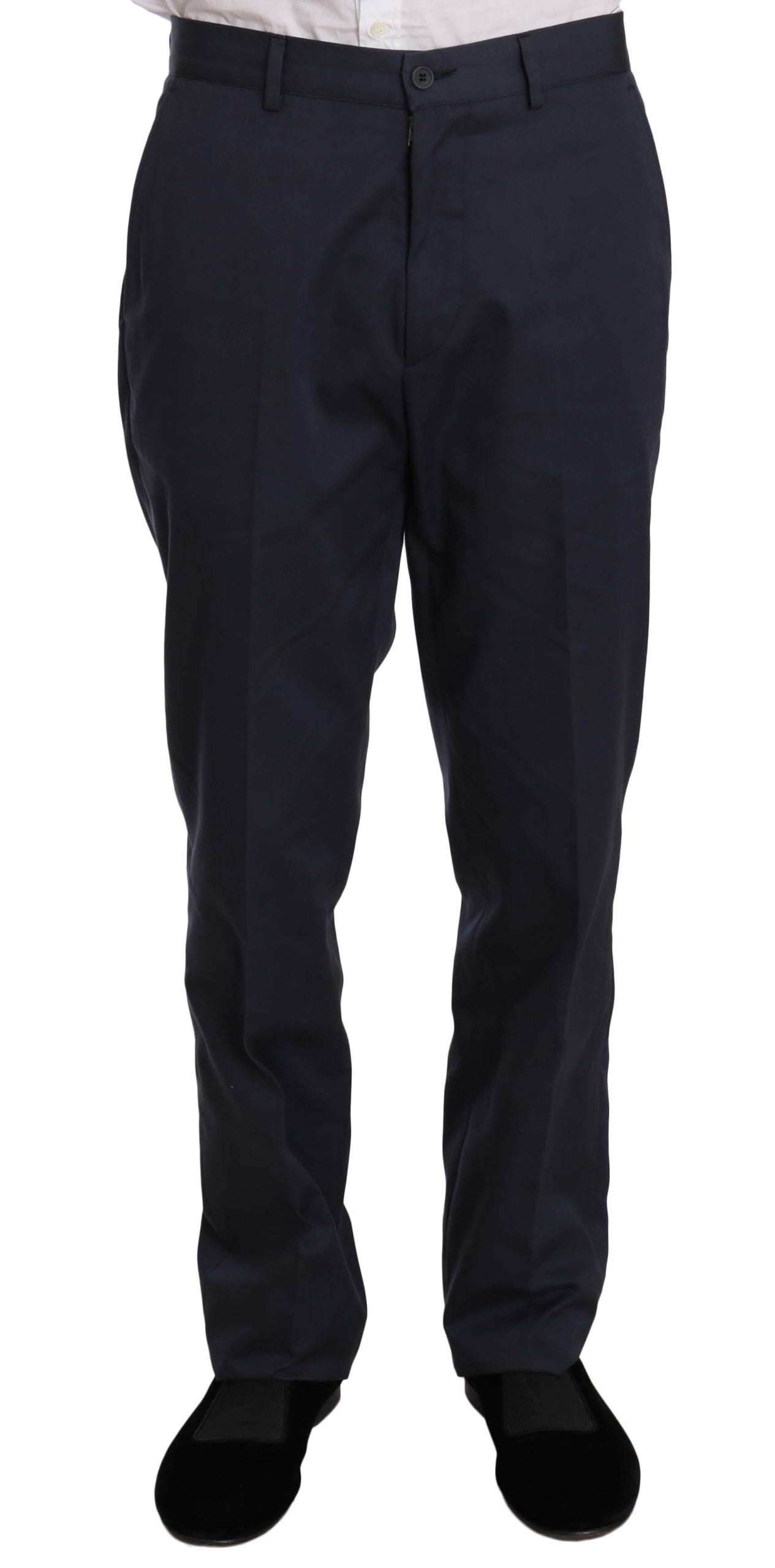 Romeo Gigli Two Piece 3 Button Cotton Blue Solid Suit Romeo Gigli
