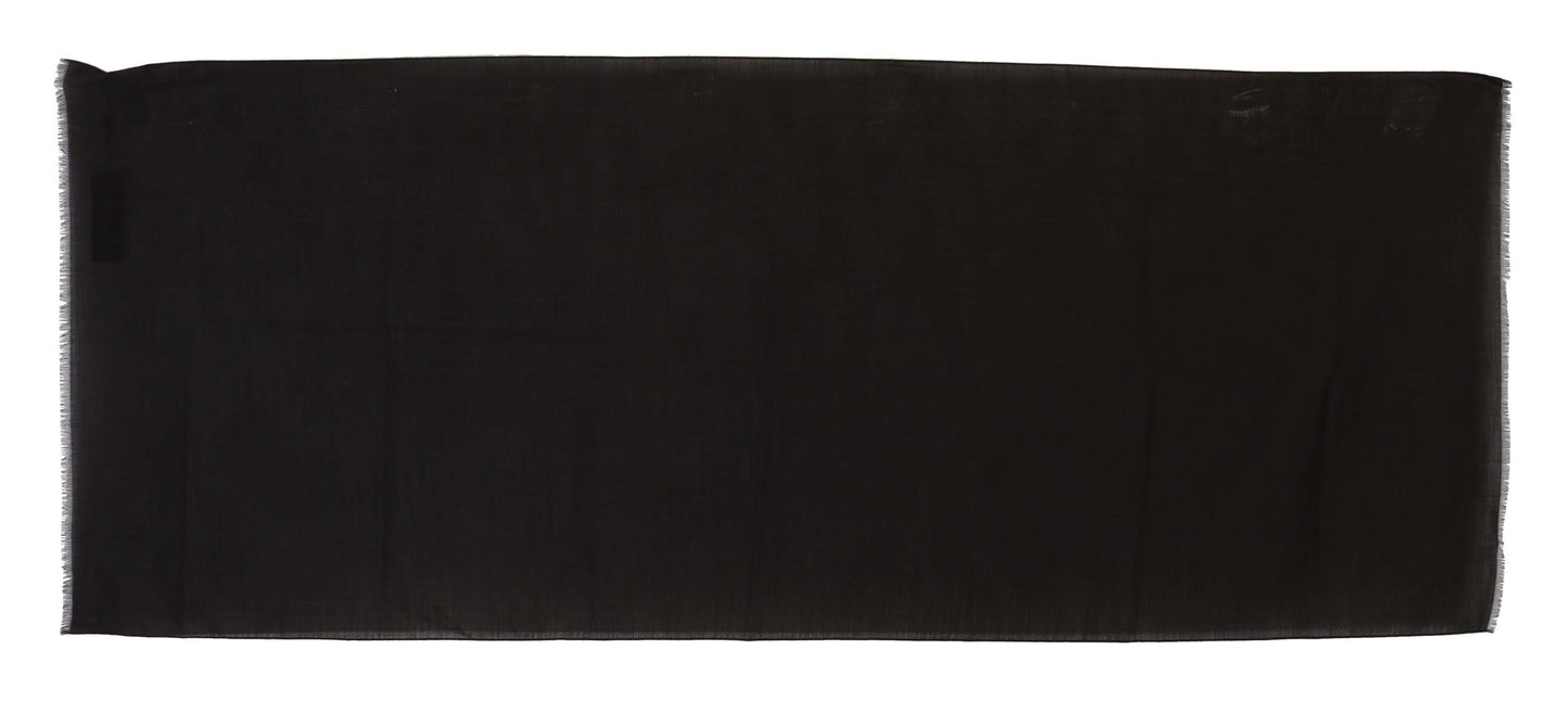 Dolce & Gabbana Brown Virgin Wool Striped Pattern Wrap Scarf Dolce & Gabbana