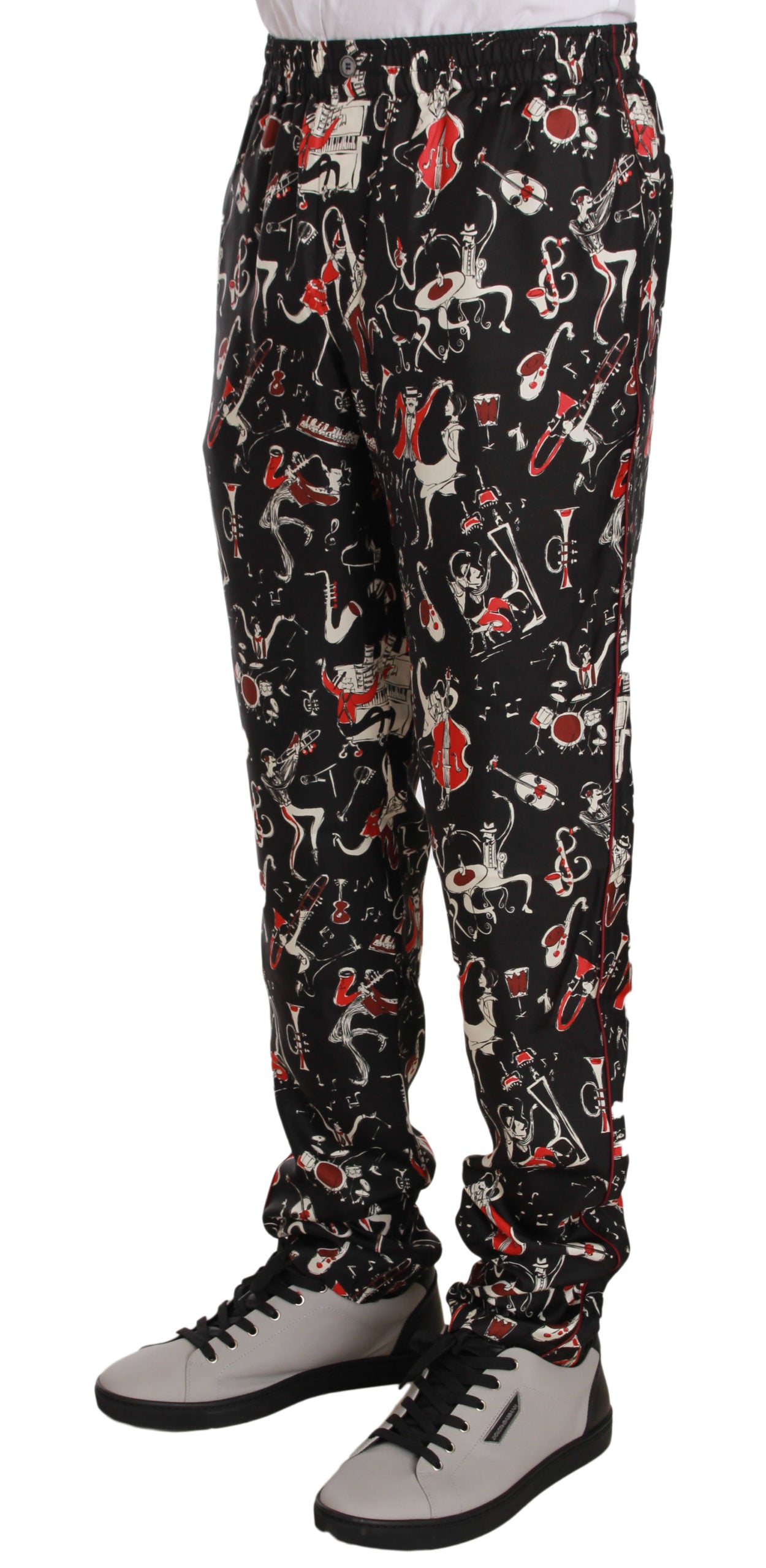 Dolce & Gabbana Red Musical Instrument Print Sleepwear Pants Dolce & Gabbana