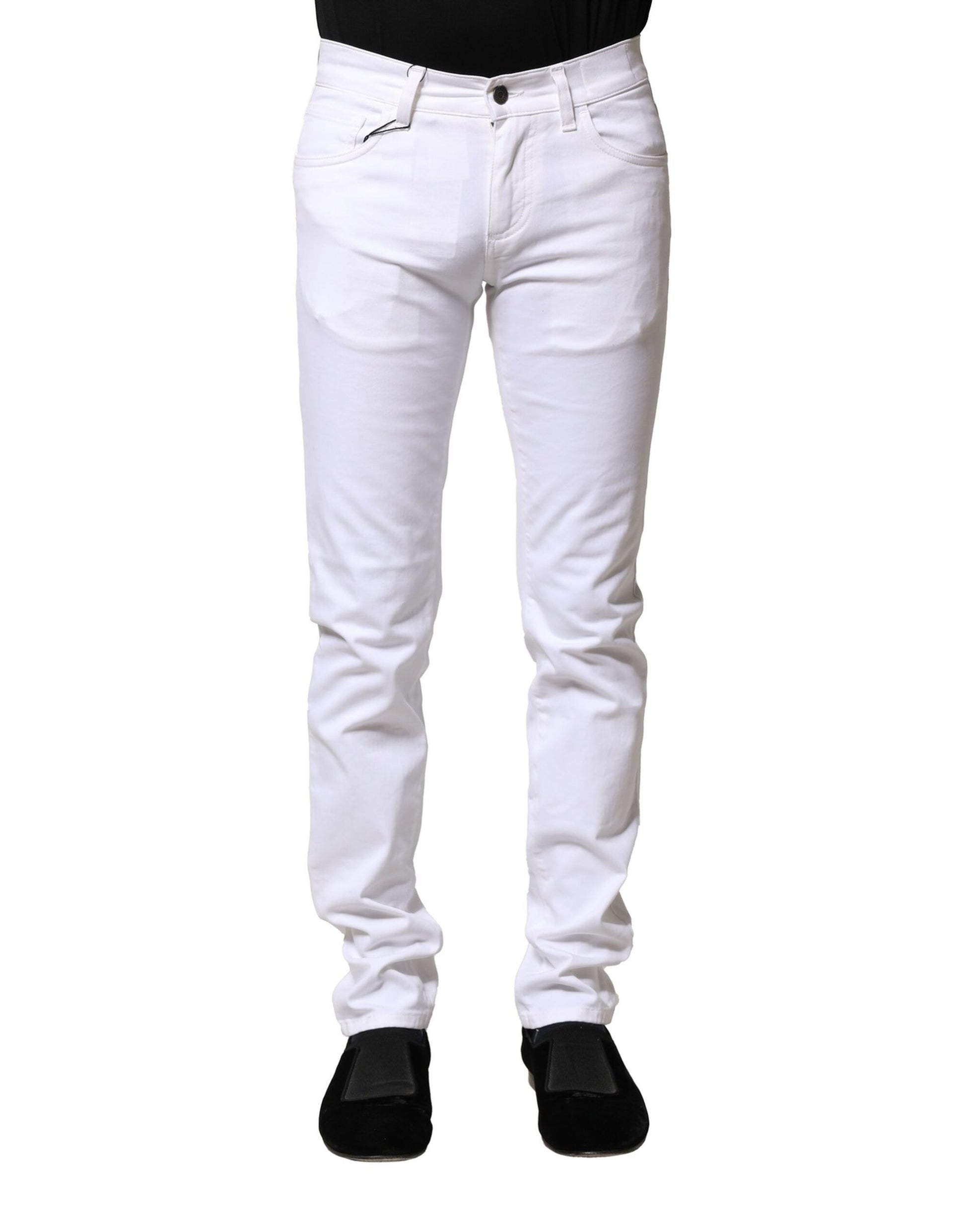 Dolce & Gabbana White Cotton Skinny Men Denim Jeans Dolce & Gabbana