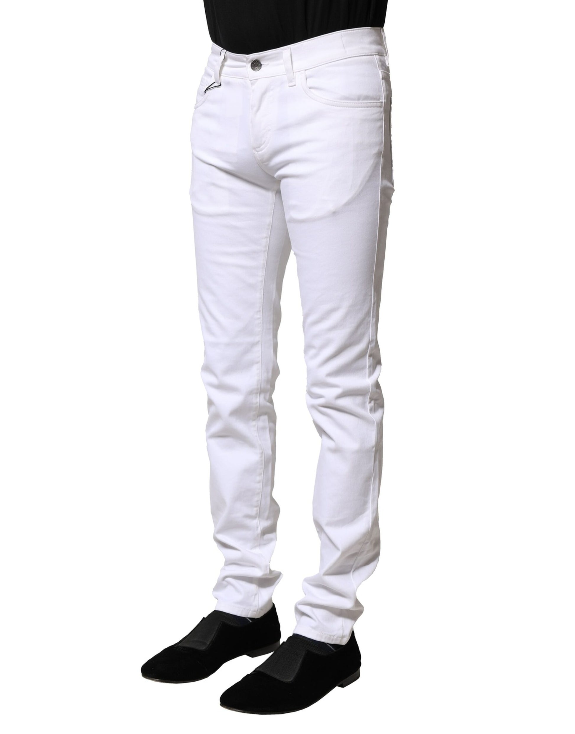 Dolce & Gabbana White Cotton Skinny Men Denim Jeans Dolce & Gabbana