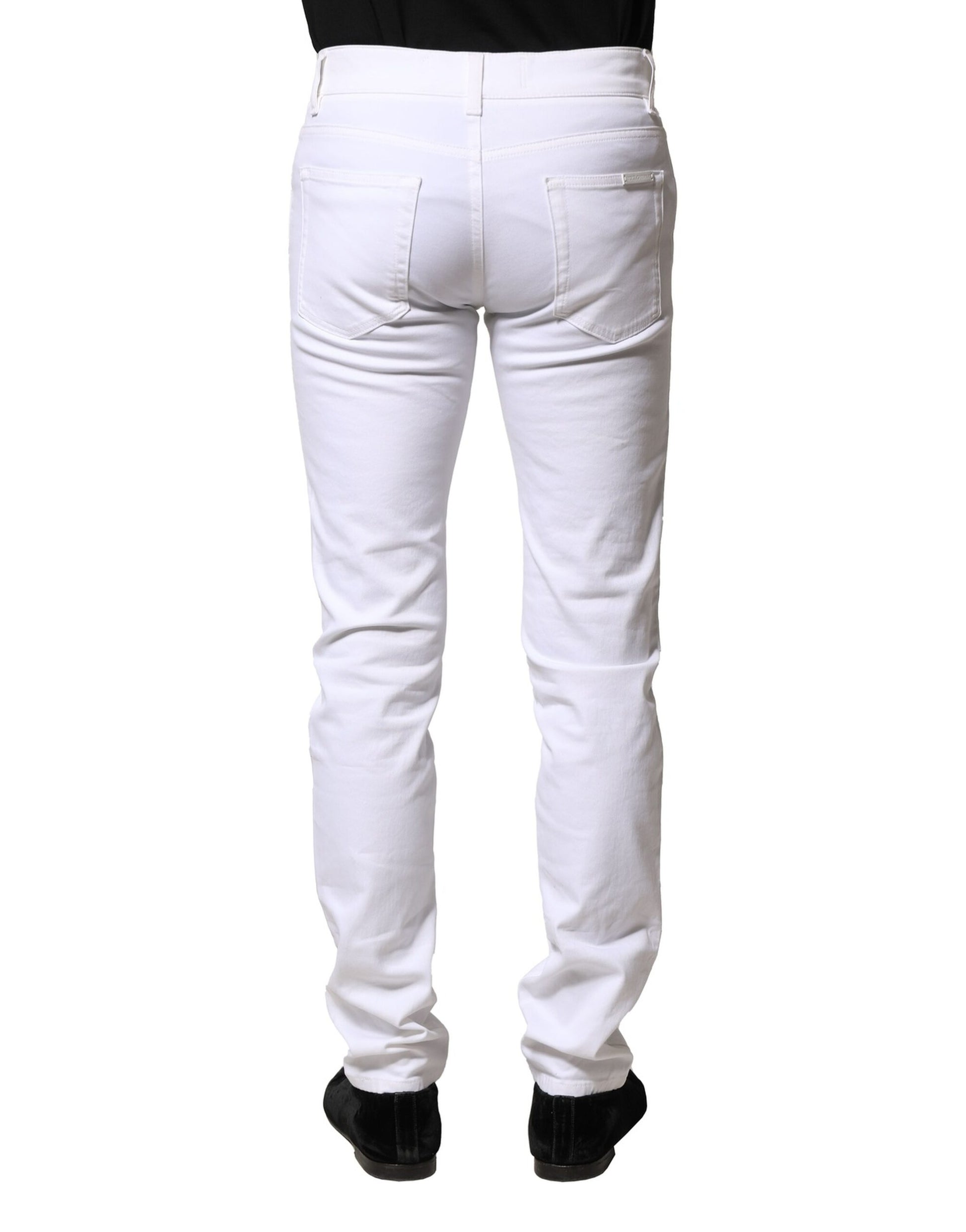 Dolce & Gabbana White Cotton Skinny Men Denim Jeans Dolce & Gabbana