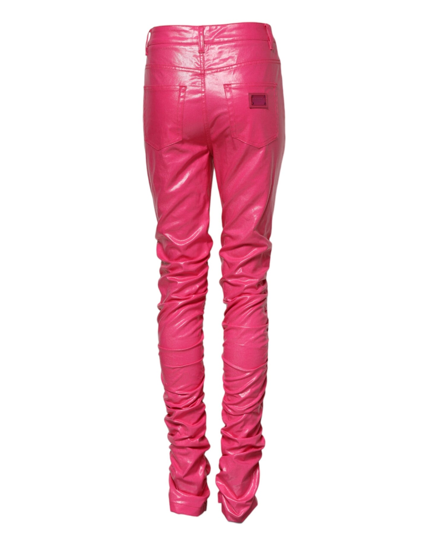 Dolce & Gabbana Pink Cotton High Waisted Skinny Denim Jeans Dolce & Gabbana