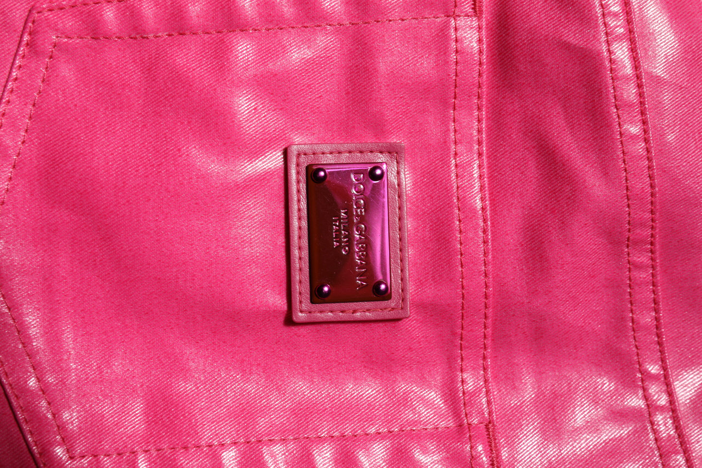Dolce & Gabbana Pink Cotton High Waisted Skinny Denim Jeans Dolce & Gabbana