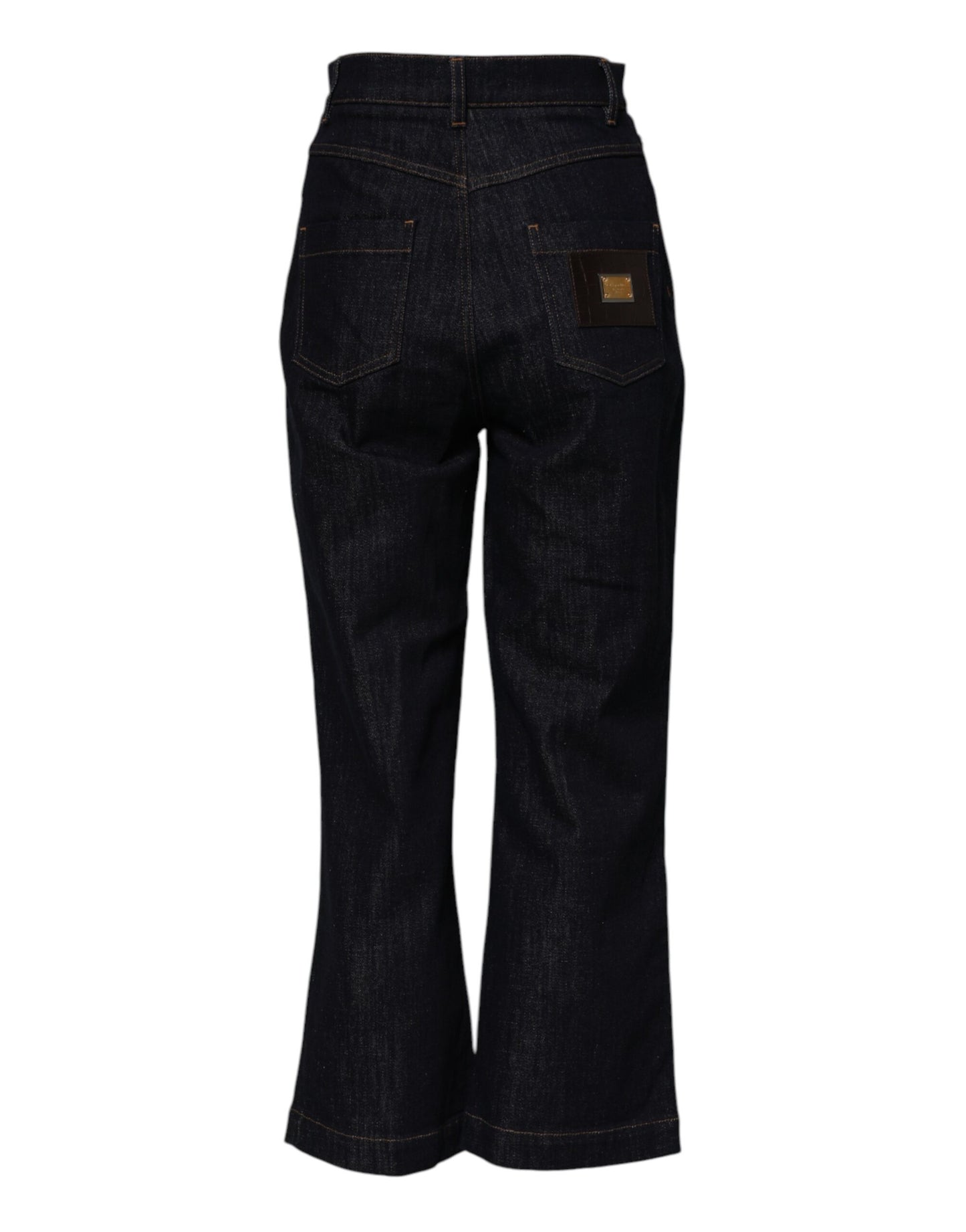 Dolce & Gabbana Blue Cotton High Waisted Flared Denim Jeans Dolce & Gabbana
