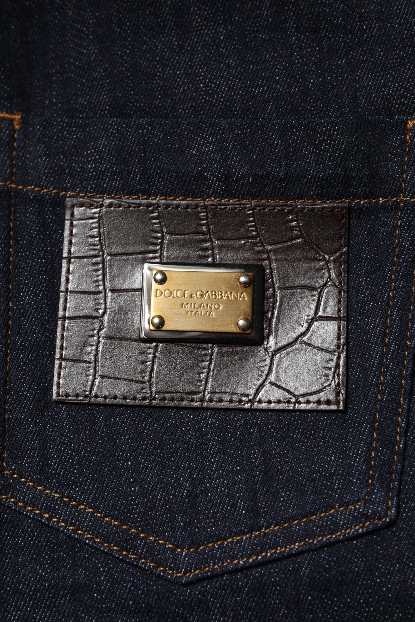 Dolce & Gabbana Blue Cotton High Waisted Flared Denim Jeans Dolce & Gabbana