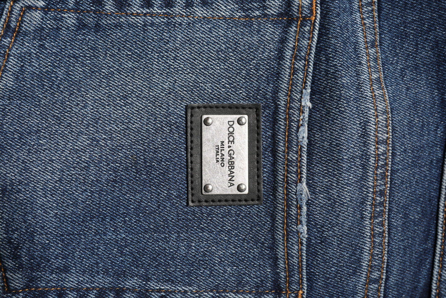 Dolce & Gabbana Blue Cotton Mid Waisted Straight Denim Jeans Dolce & Gabbana