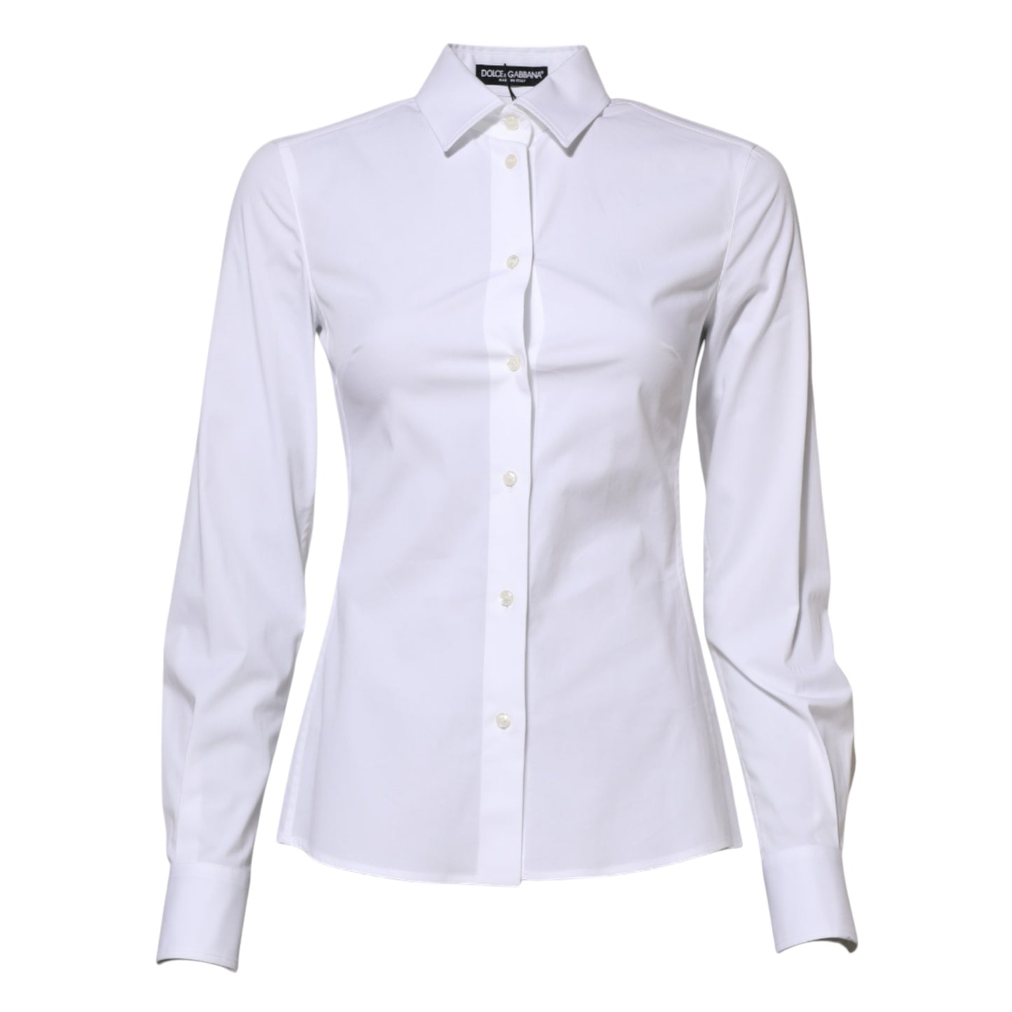 Dolce & Gabbana White Cotton Long Sleeves Collared Shirt Top Dolce & Gabbana