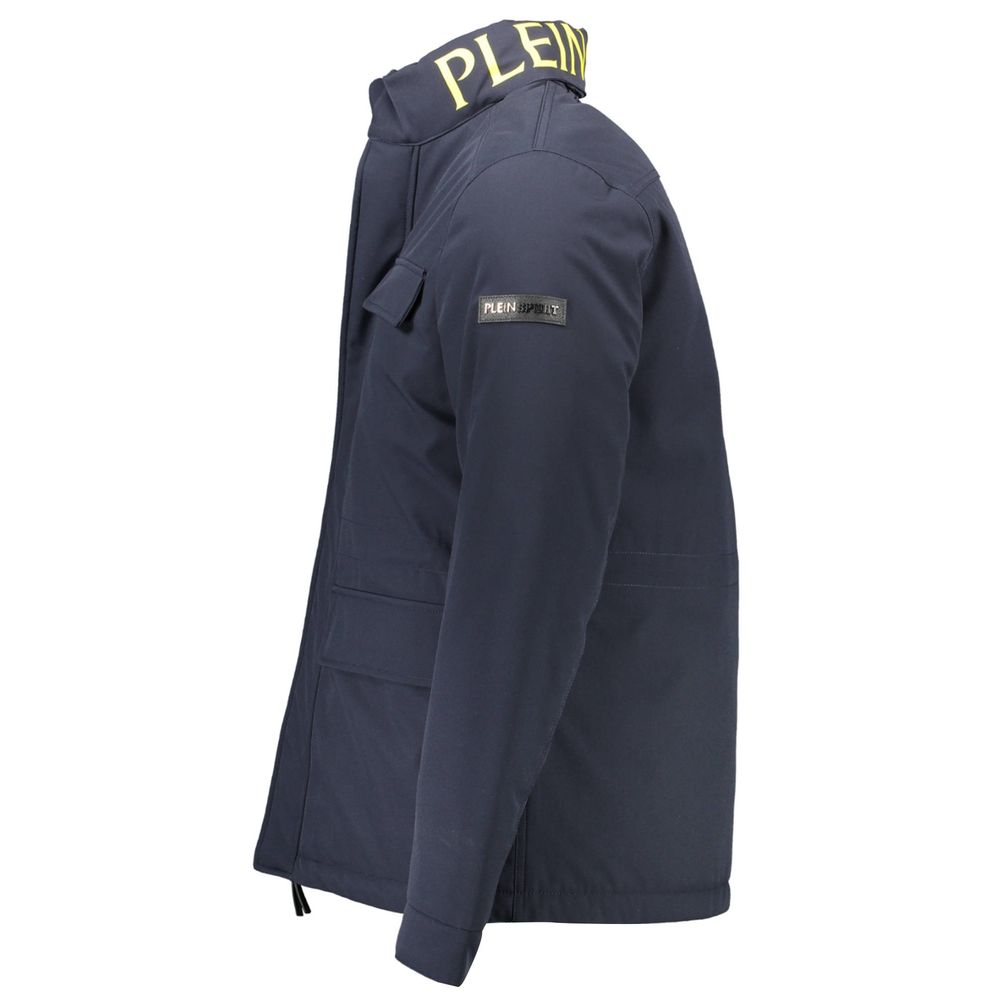 Plein Sport Blue Polyester Jacket Plein Sport