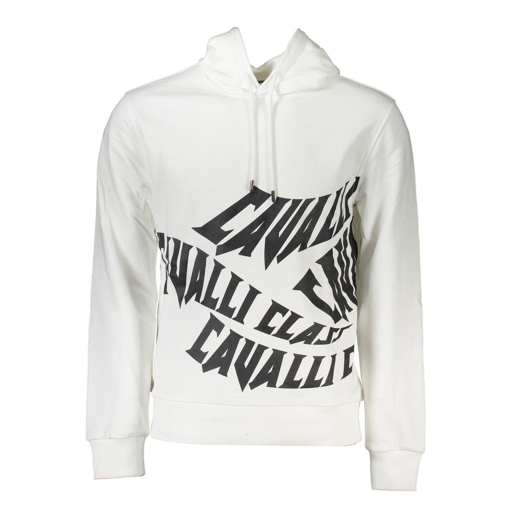 Cavalli Class White Cotton Men Sweater Cavalli Class