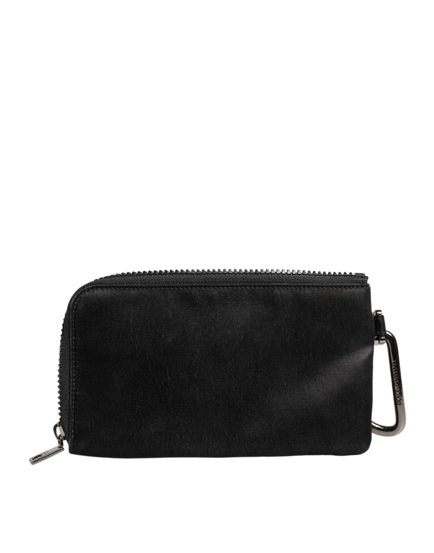 Dolce & Gabbana Black Nylon Logo Plaque Keyring Pouch Clutch Bag Dolce & Gabbana